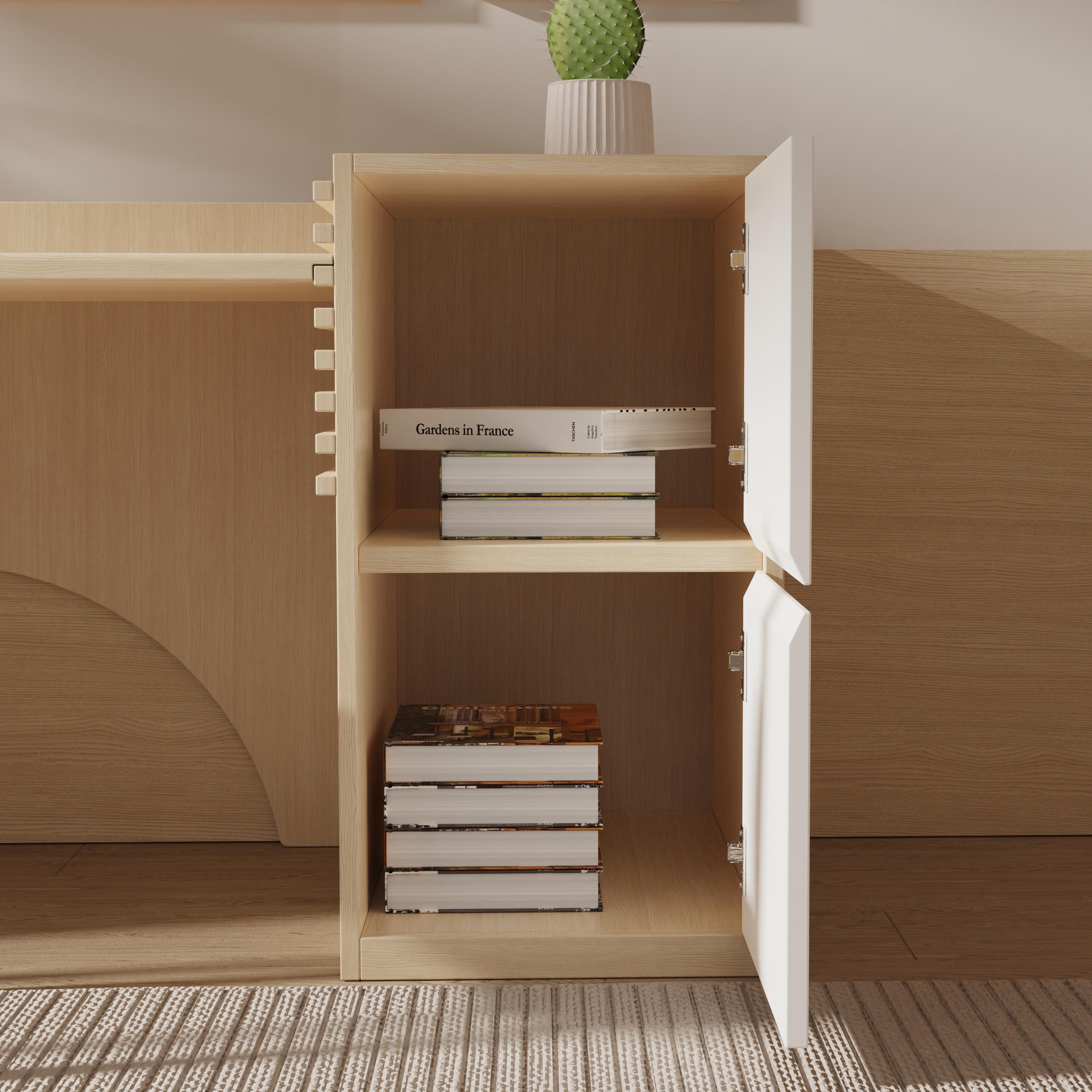 Growing Children Study Desk And Chair Set Solid Wood Desk With Bunny Ear Chair Adjustable Height