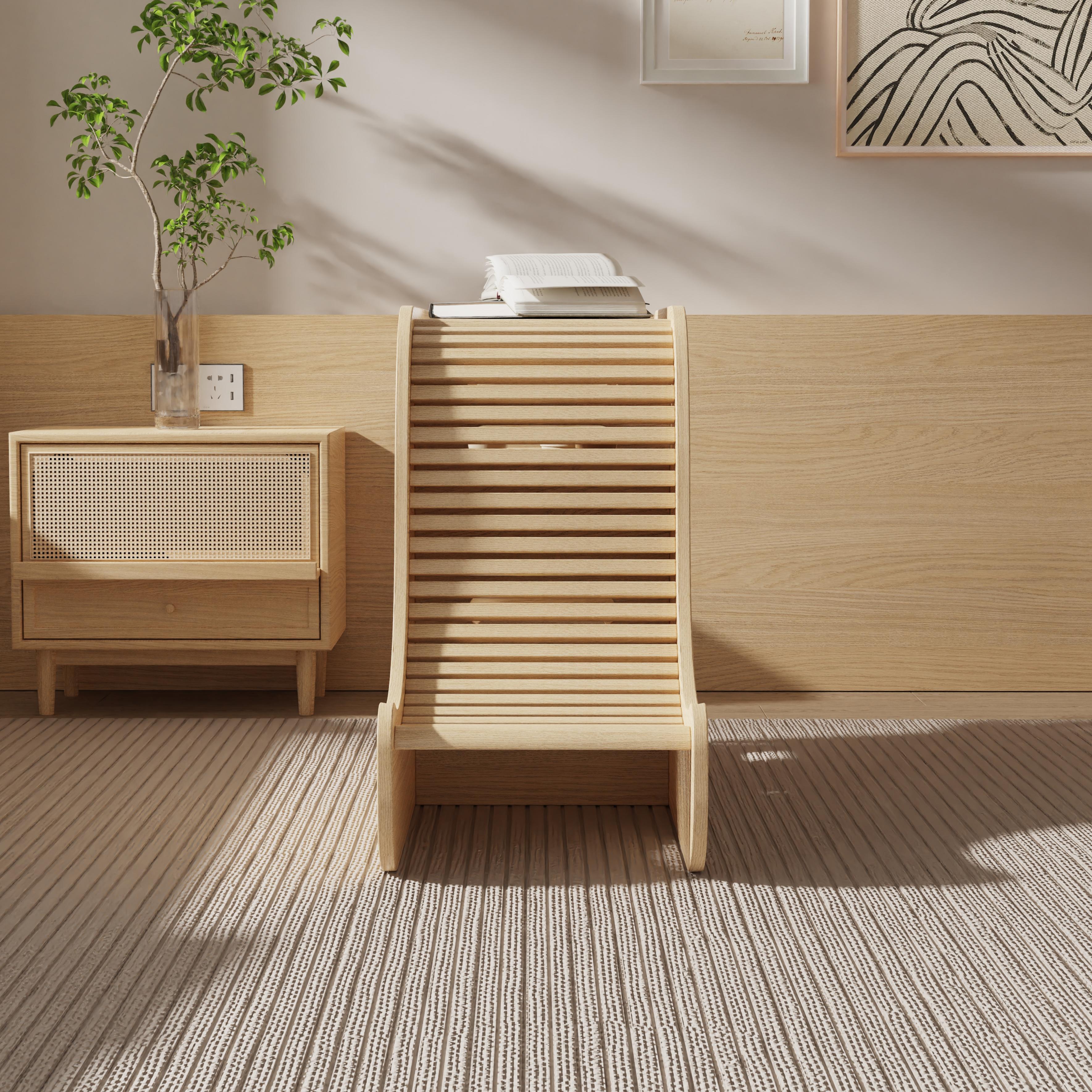 Nordic Solid Wood Side Table With Bookshelf Multifunctional Nightstand for Bedroom Living Room Minim