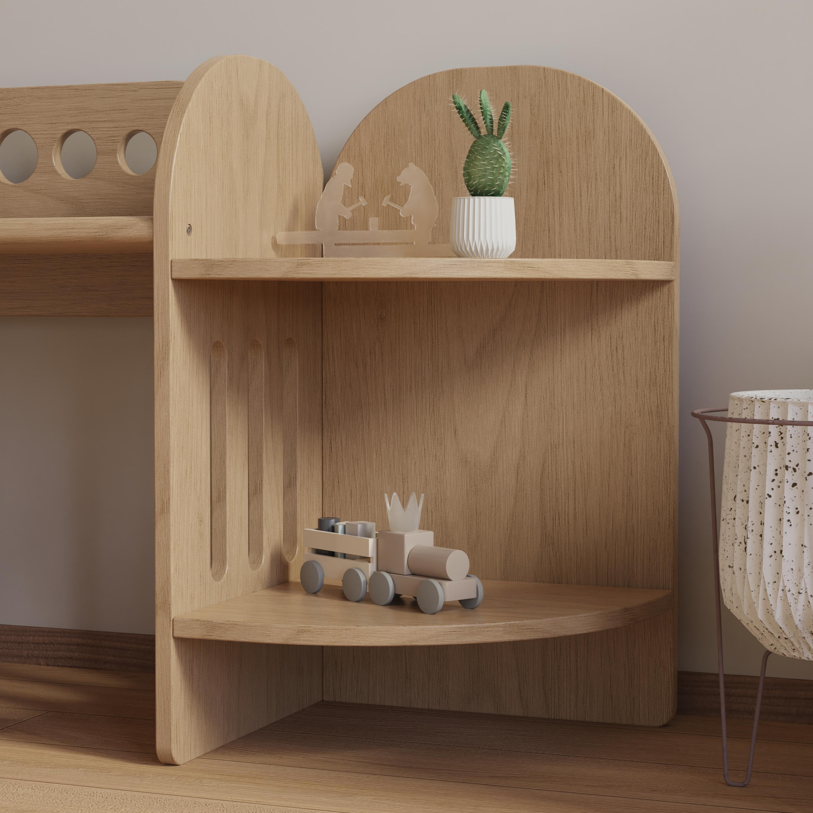 Nordic Solid Wood Kids Study Desk Set With Bookshelf Chair for Home School Playroom Space Saving