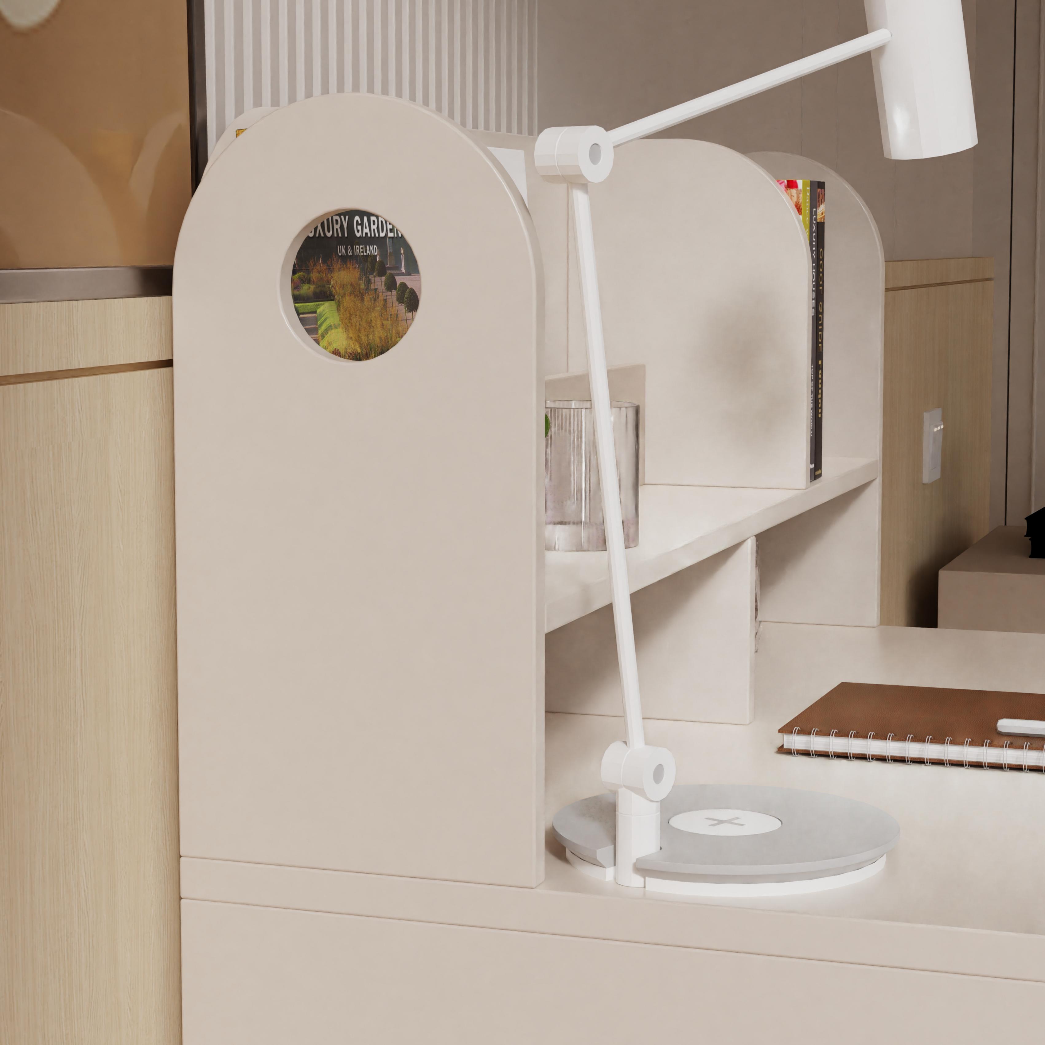 Modern White Kids Study Desk With Bookshelf Drawer for Home School Office Multi Use Eco Board Easy C