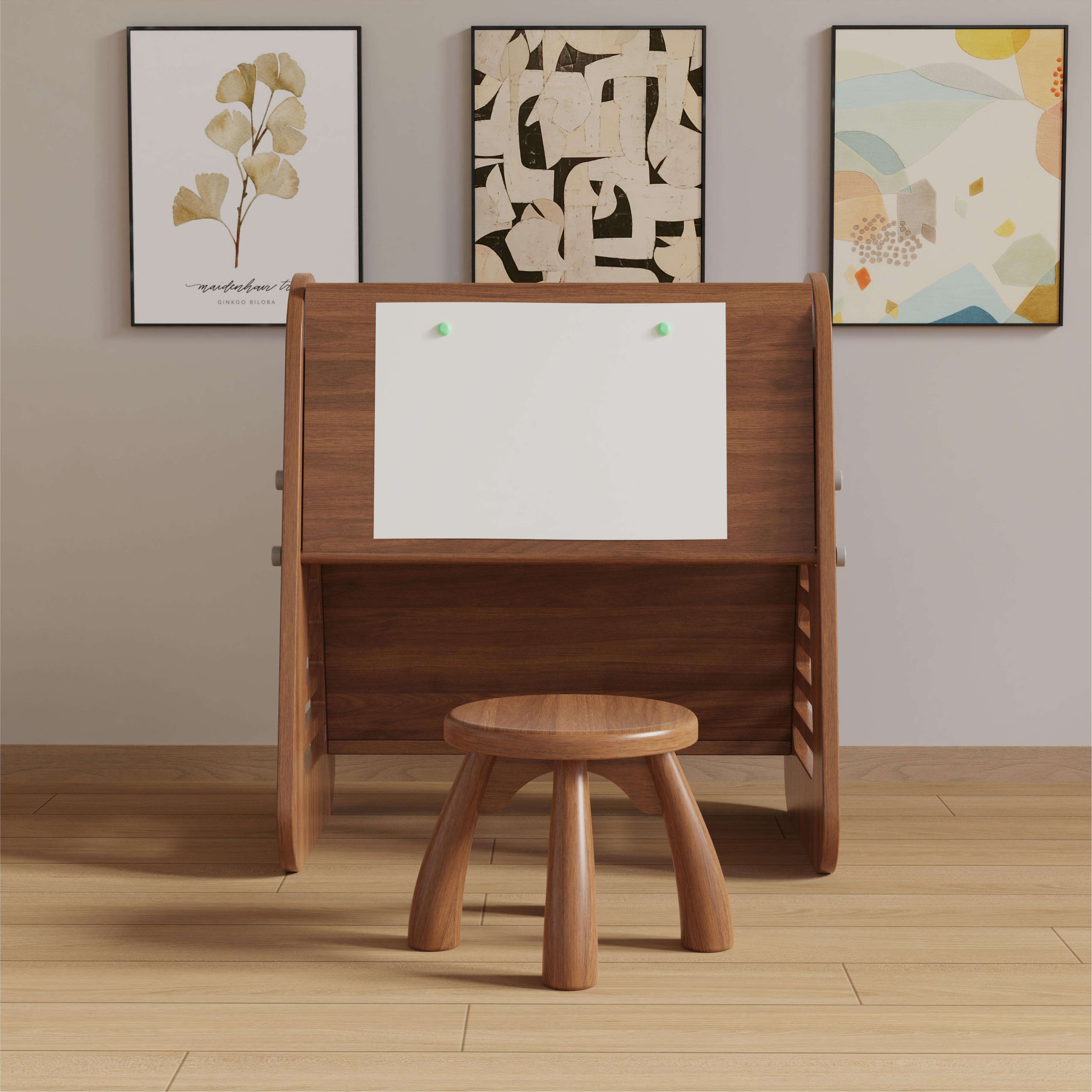 Creative Wooden Kids Study Desk Set For Home School Use Natural Solid Wood Safe Rounded Edges