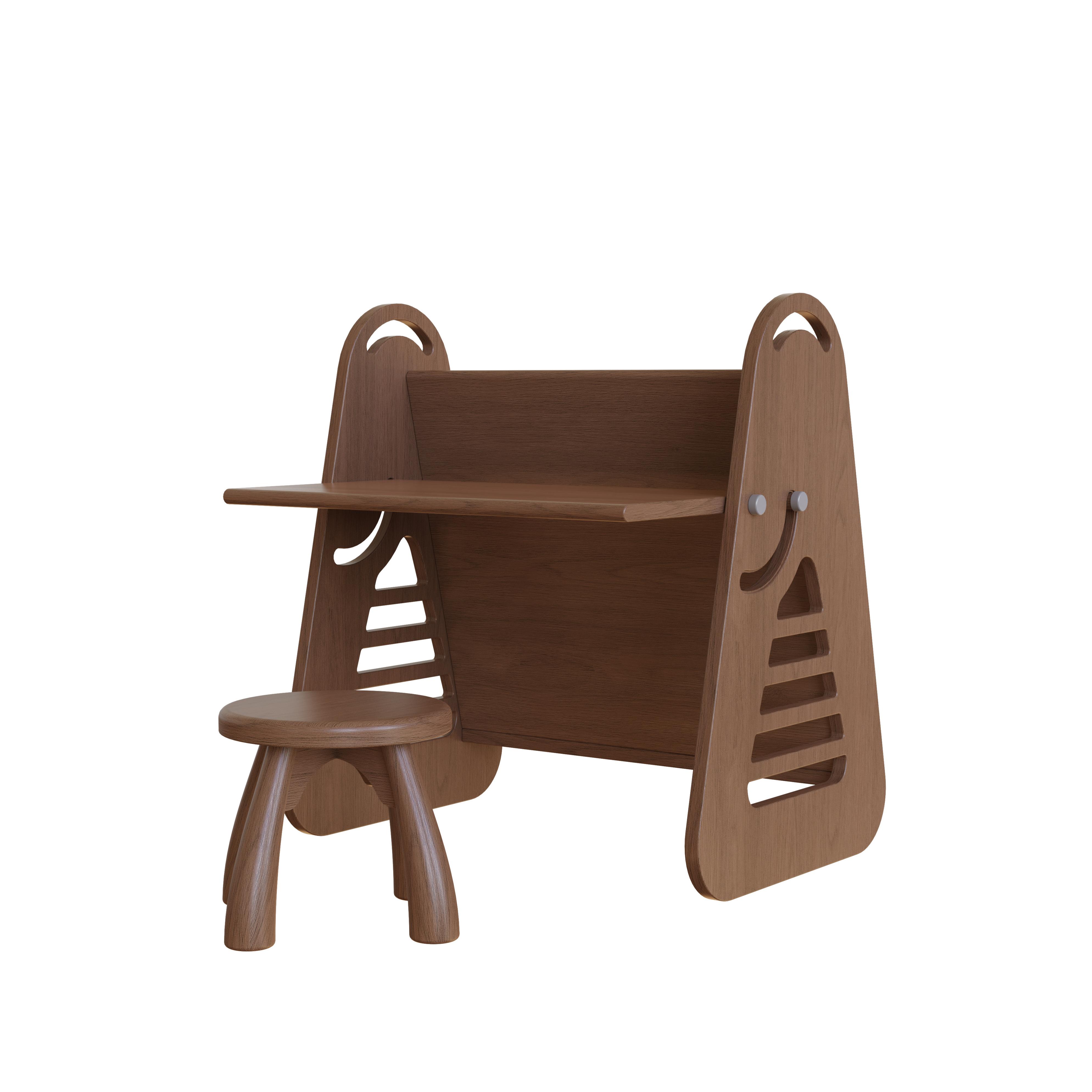 Creative Wooden Kids Study Desk Set For Home School Use Natural Solid Wood Safe Rounded Edges