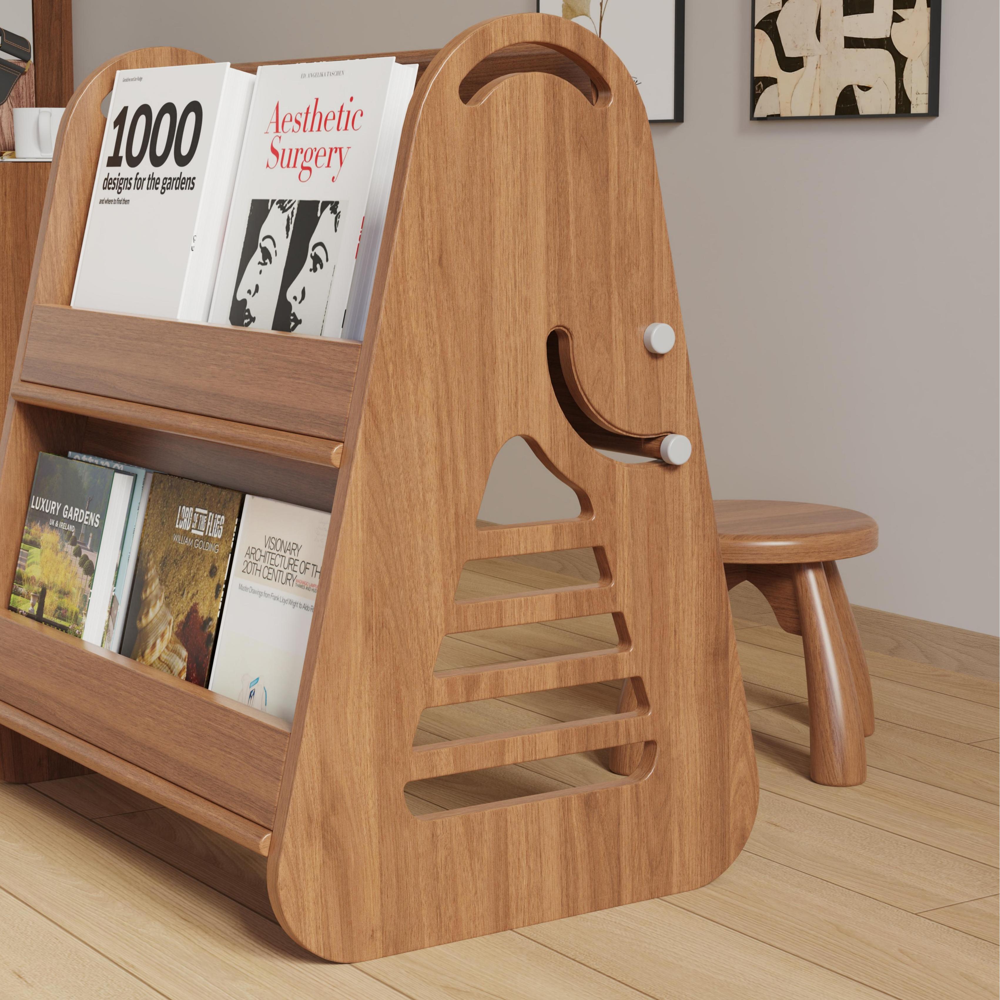 Creative Wooden Kids Study Desk Set For Home School Use Natural Solid Wood Safe Rounded Edges