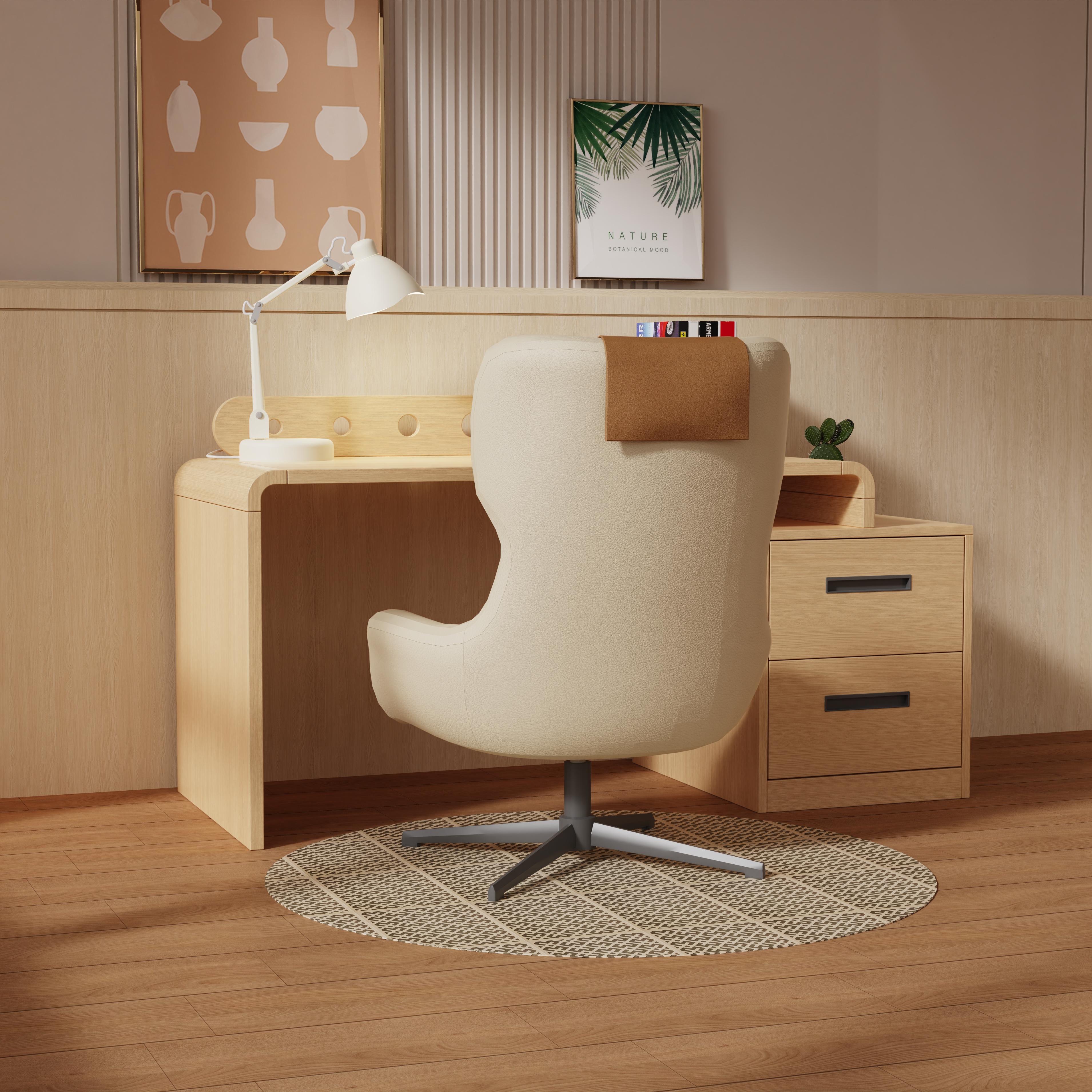Modern Minimalist Desk With Two Drawers and Open Shelf for Home Office Use Ergonomic Design