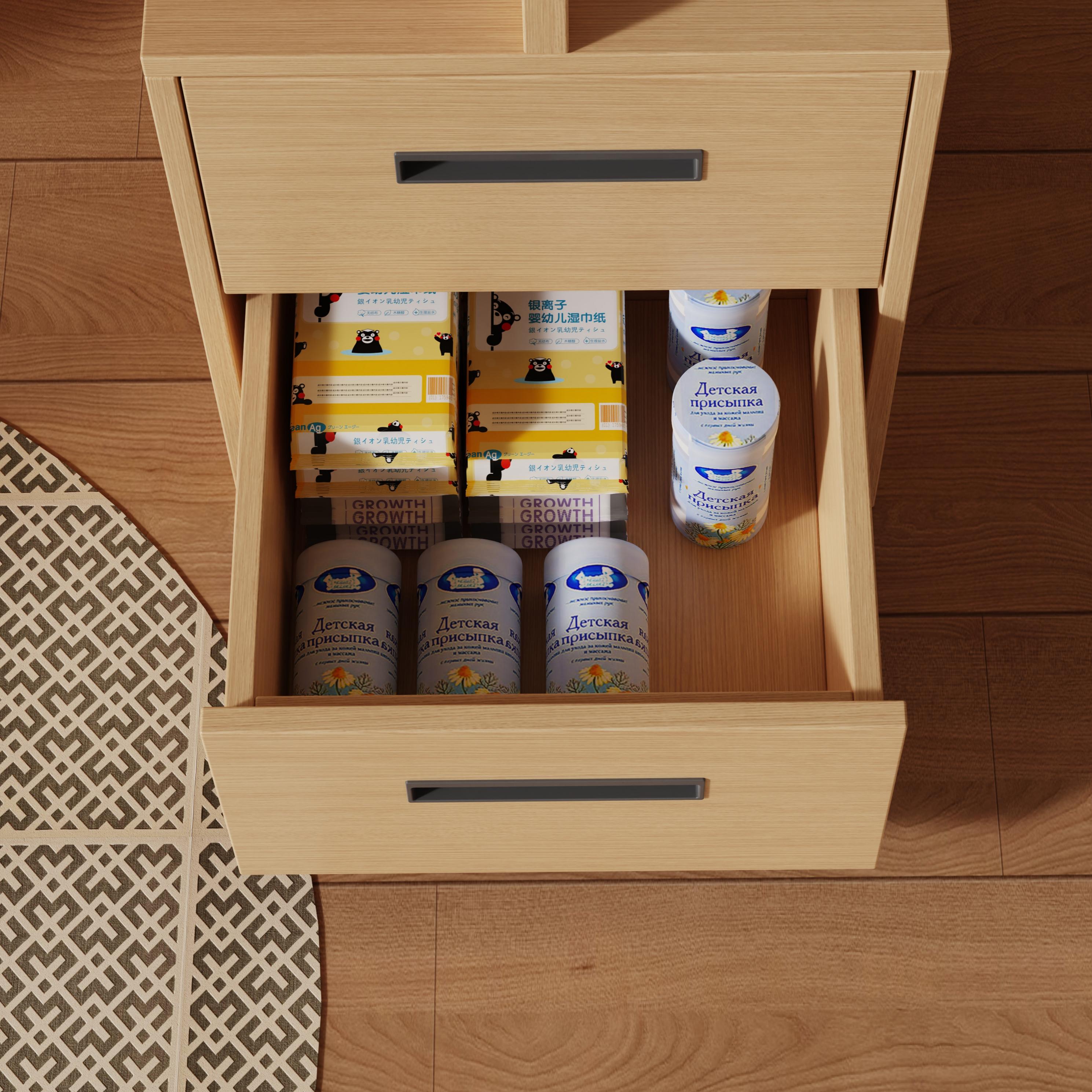 Modern Minimalist Desk With Two Drawers and Open Shelf for Home Office Use Ergonomic Design