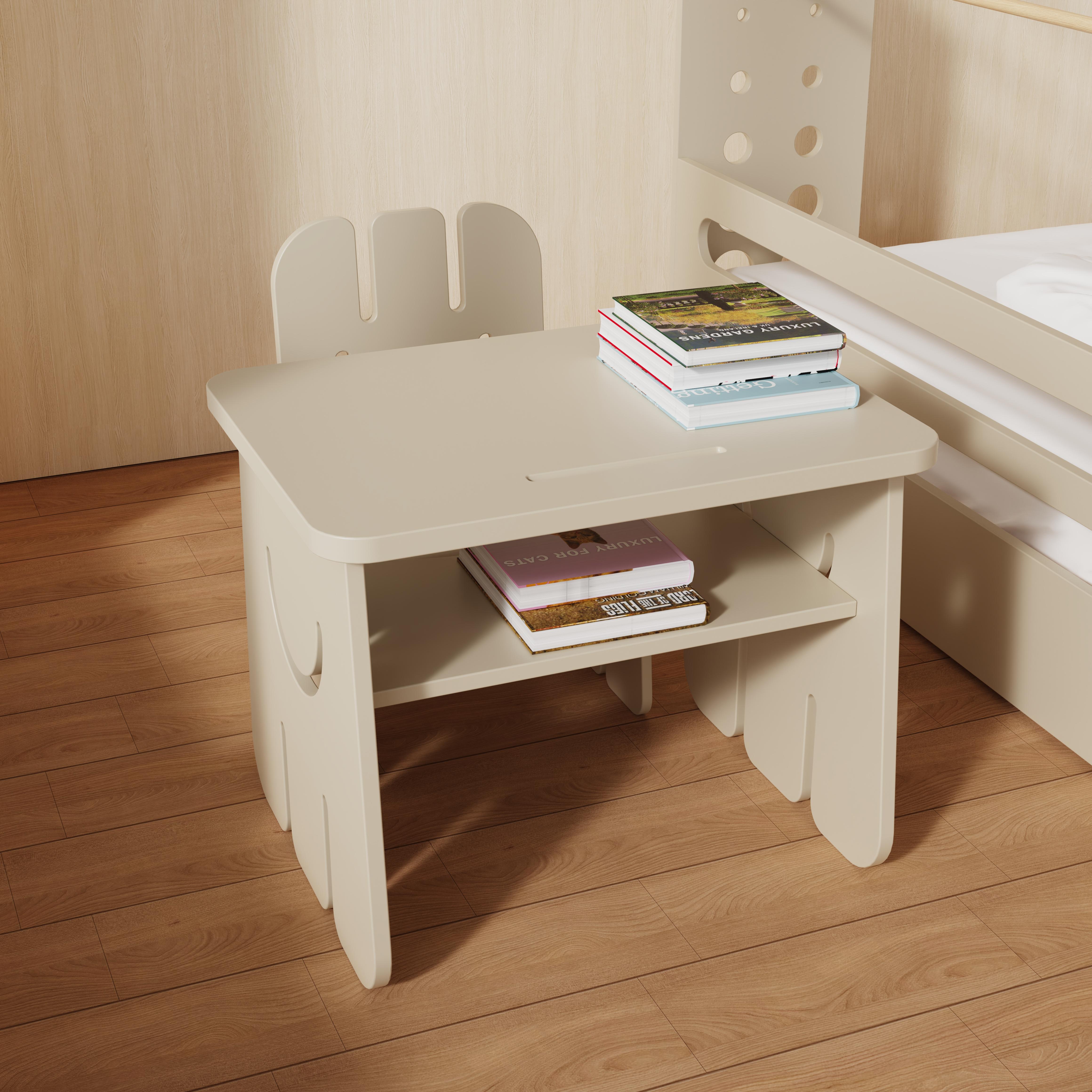 Cute Smiley Shaped Kids Desk and Chair Set for Children Study Playroom Bedroom Easy to Clean Durable