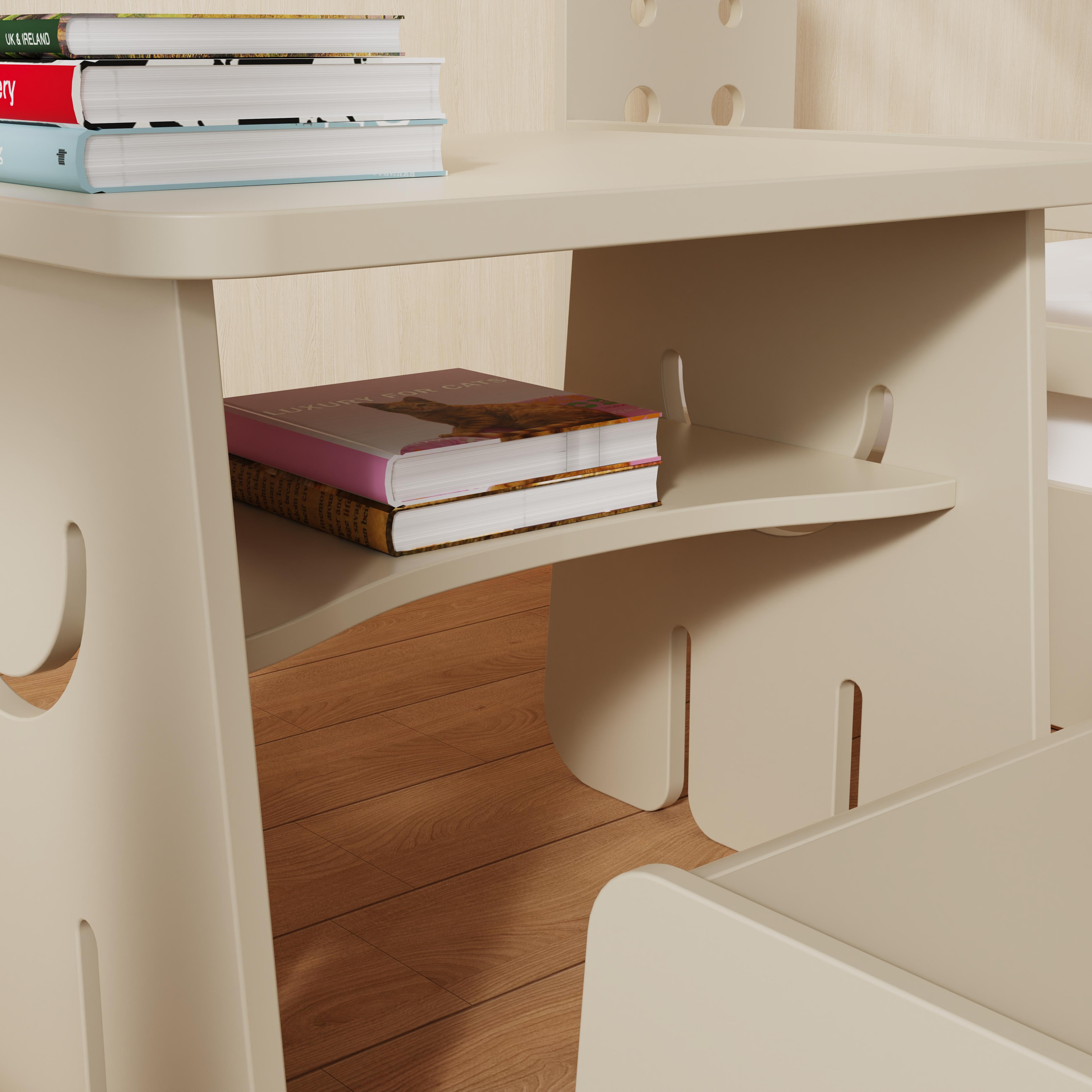 Cute Smiley Shaped Kids Desk and Chair Set for Children Study Playroom Bedroom Easy to Clean Durable