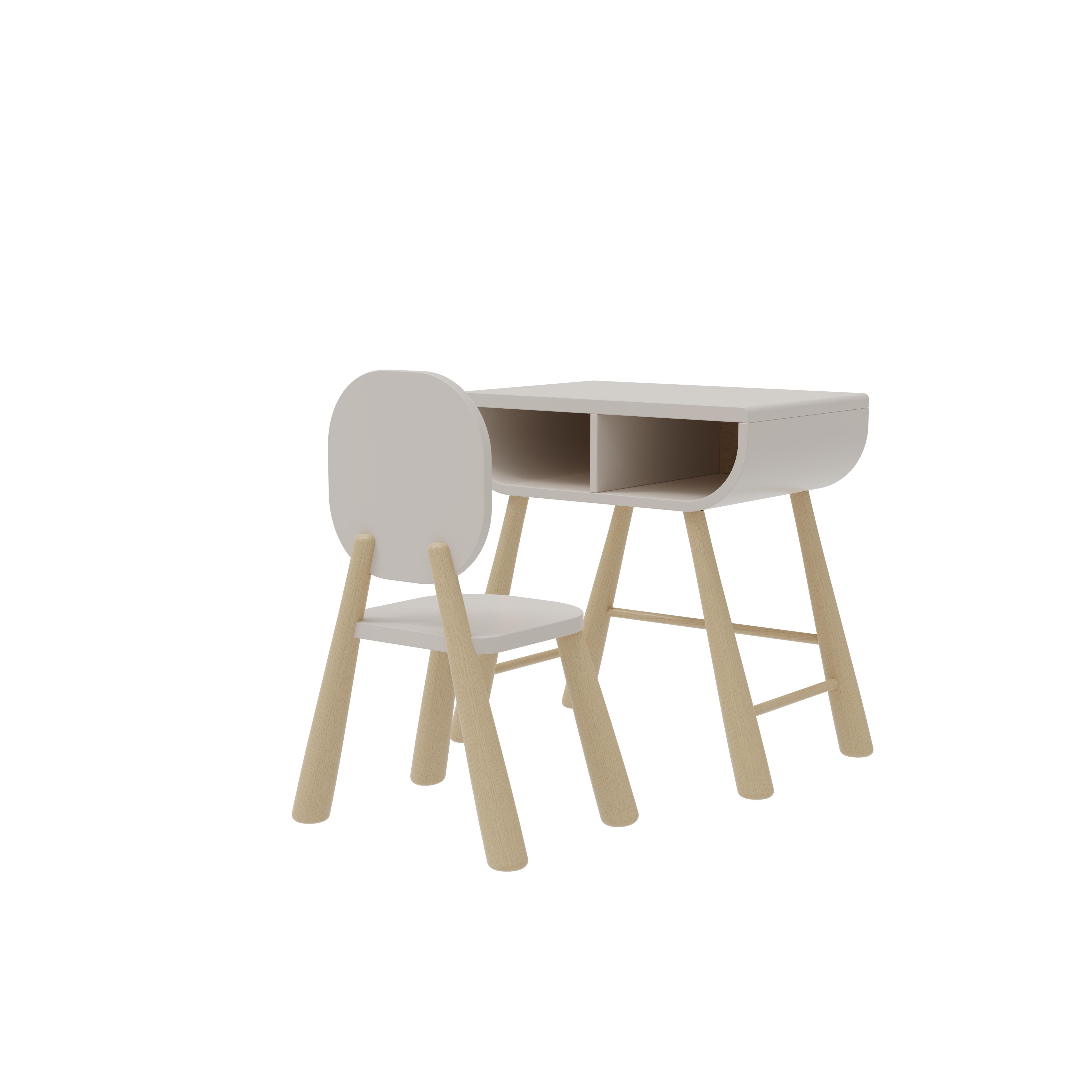 Modern Kids Desk And Chair Set With Storage Shelf For Home Study Playroom Children Furniture