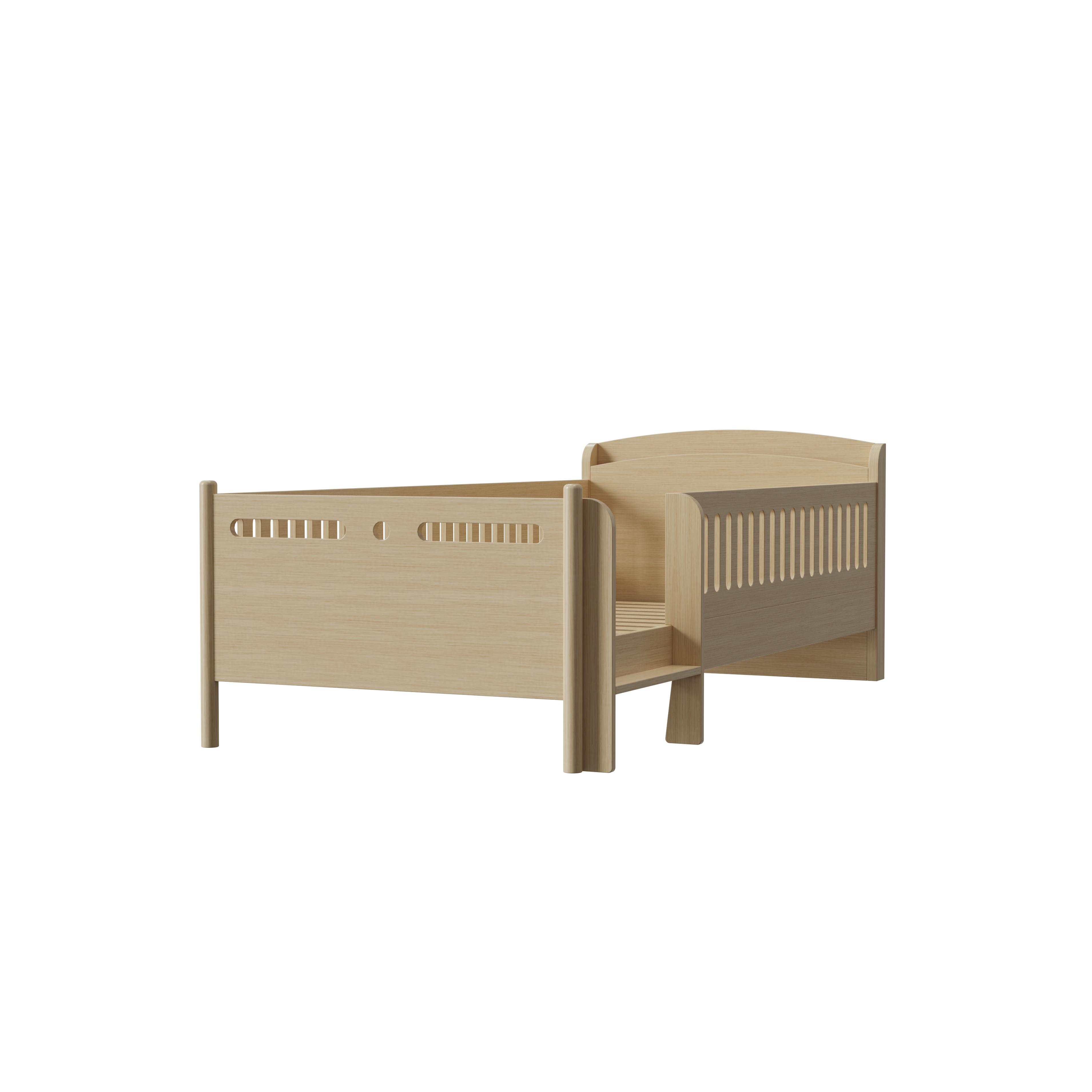 Modern Wooden Toddler Bed With Safety Rails Book Storage Kids Bedroom Smooth Edges Eco Children Furn