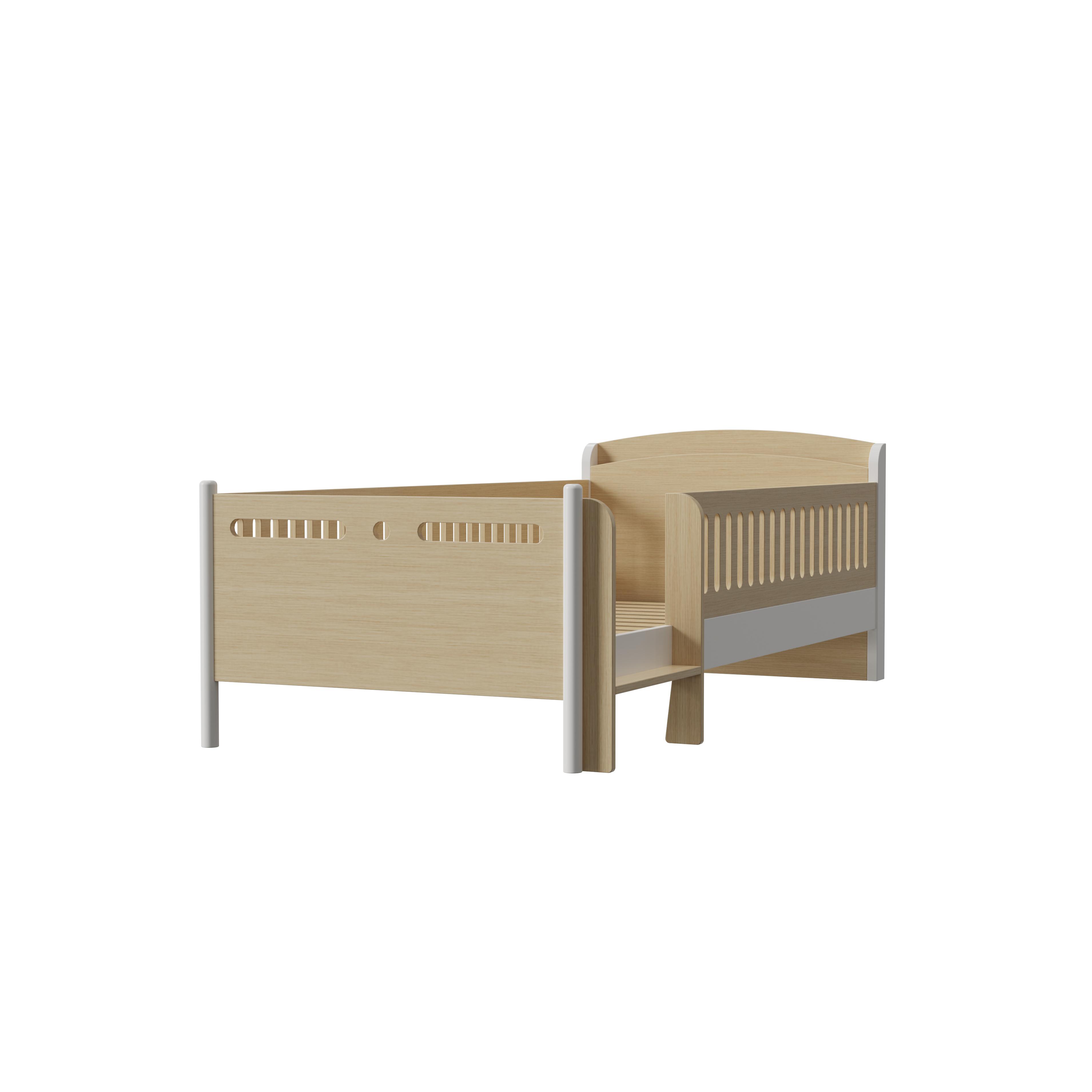 Modern Wooden Toddler Bed With Safety Rails Book Storage Kids Bedroom Smooth Edges Eco Children Furn