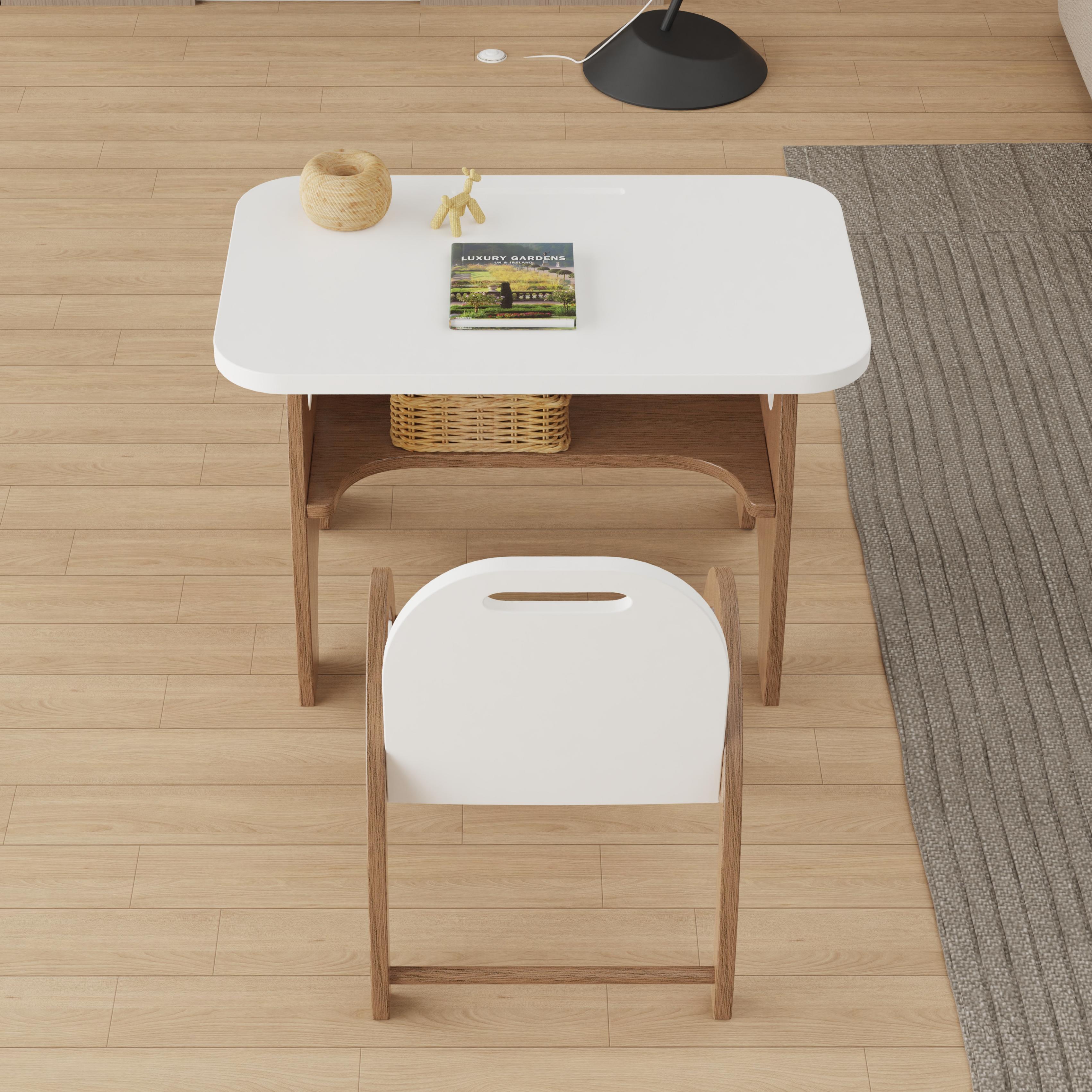 Creative Solid Wood Kids Desk & Chair Set, Smooth Surface, Eco-Friendly Children's Furniture