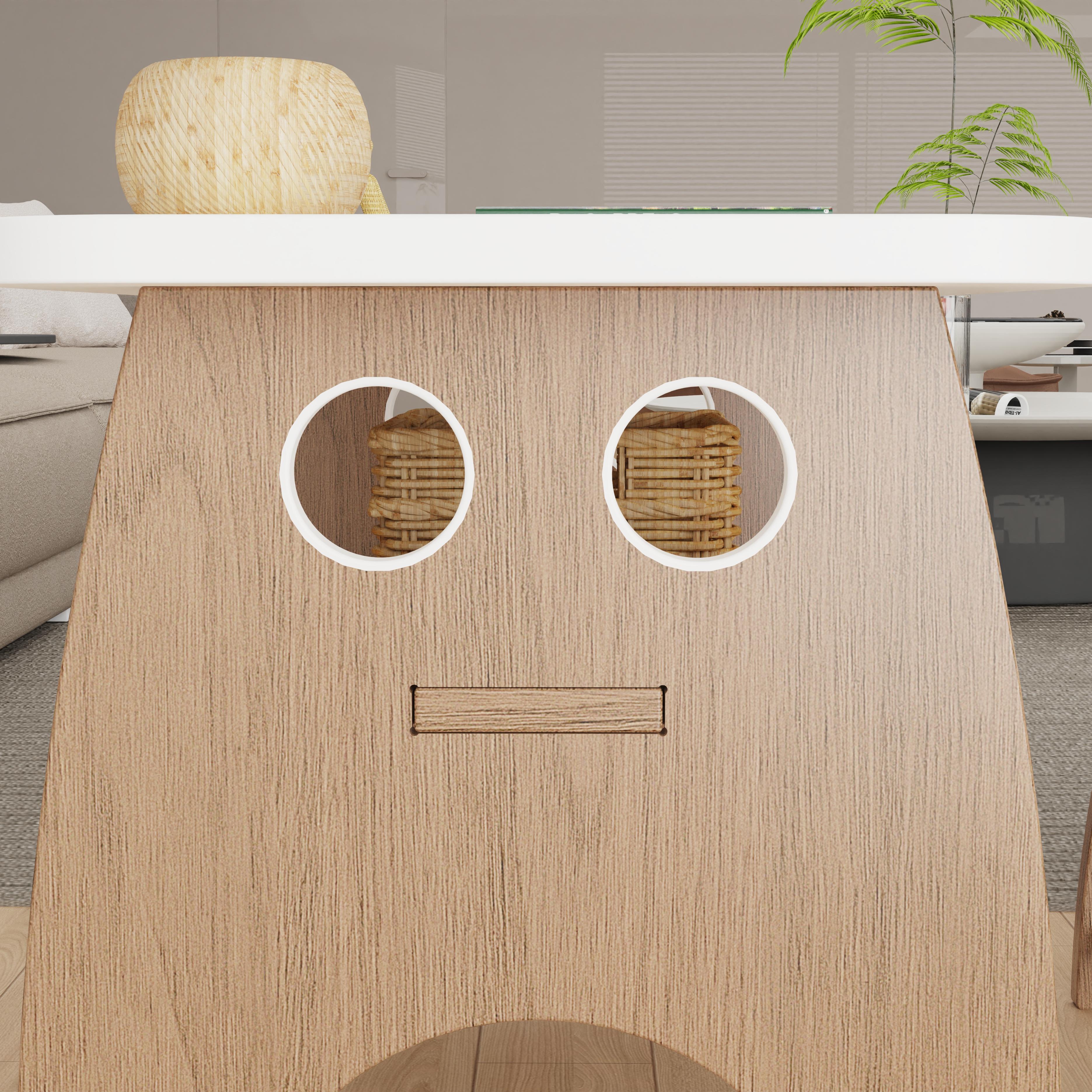 Creative Solid Wood Kids Desk & Chair Set, Smooth Surface, Eco-Friendly Children's Furniture