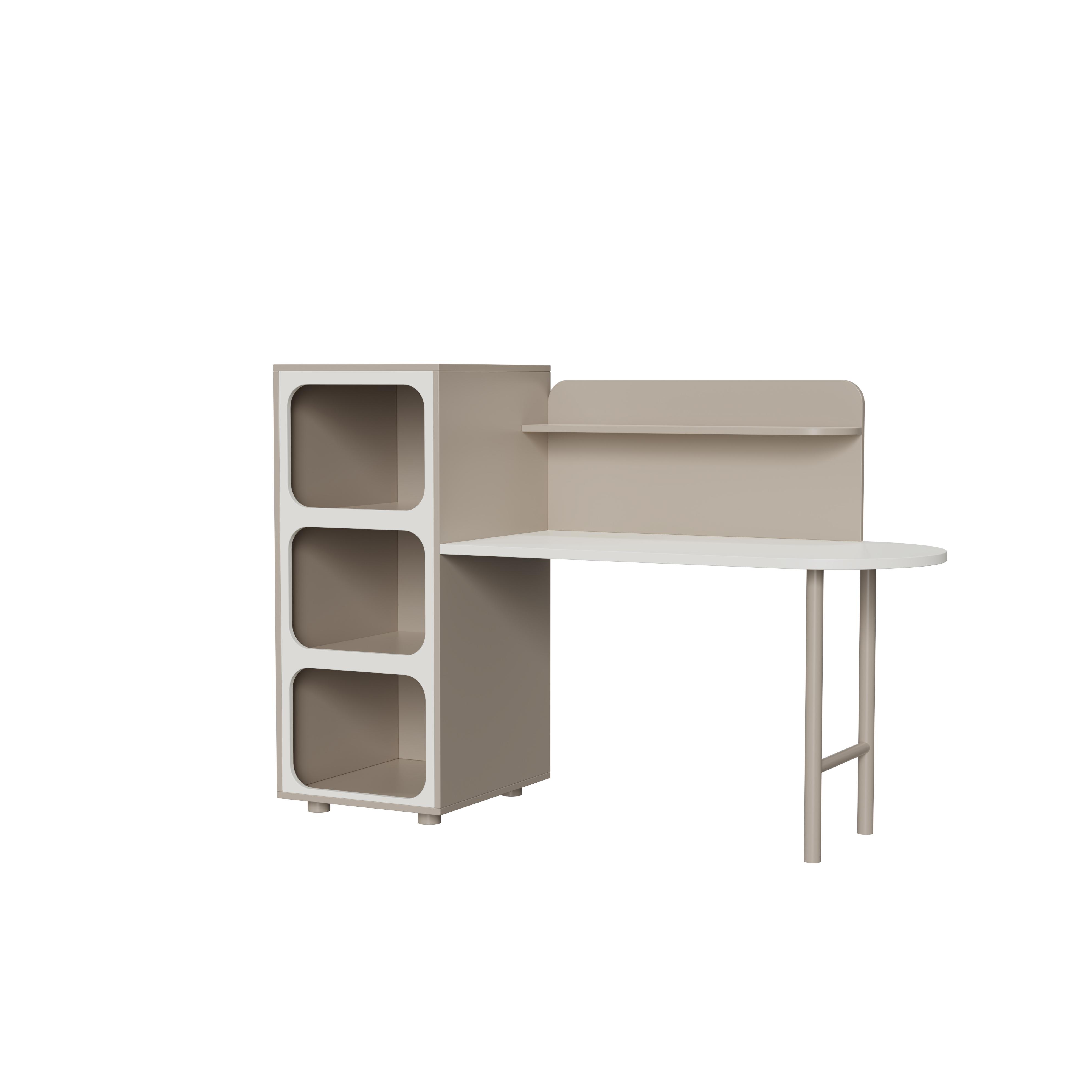 Modern Kids' Study Desk with Open Shelf Storage, Smooth Surface, Space-Saving Children's Furniture