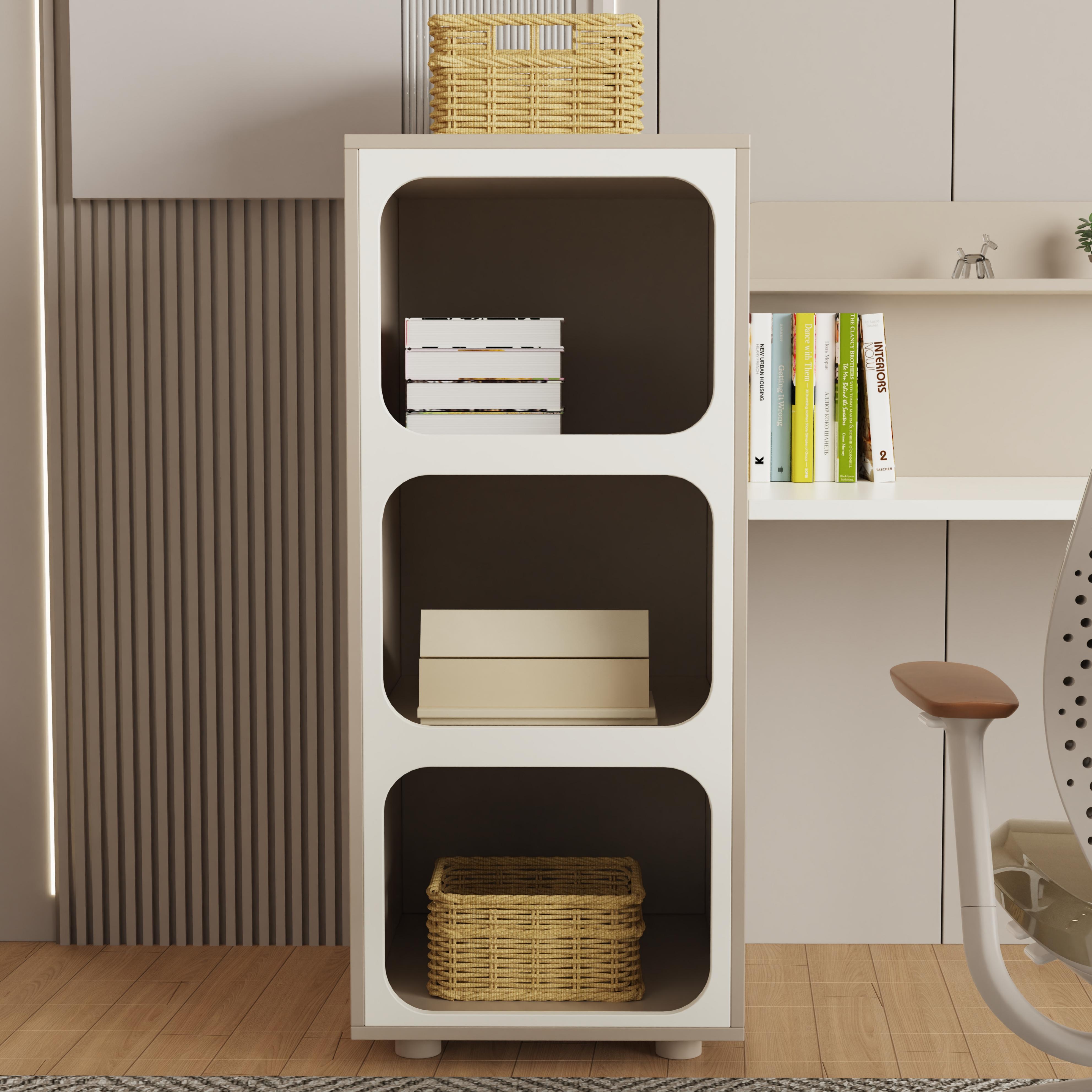 Modern Kids' Study Desk with Open Shelf Storage, Smooth Surface, Space-Saving Children's Furniture