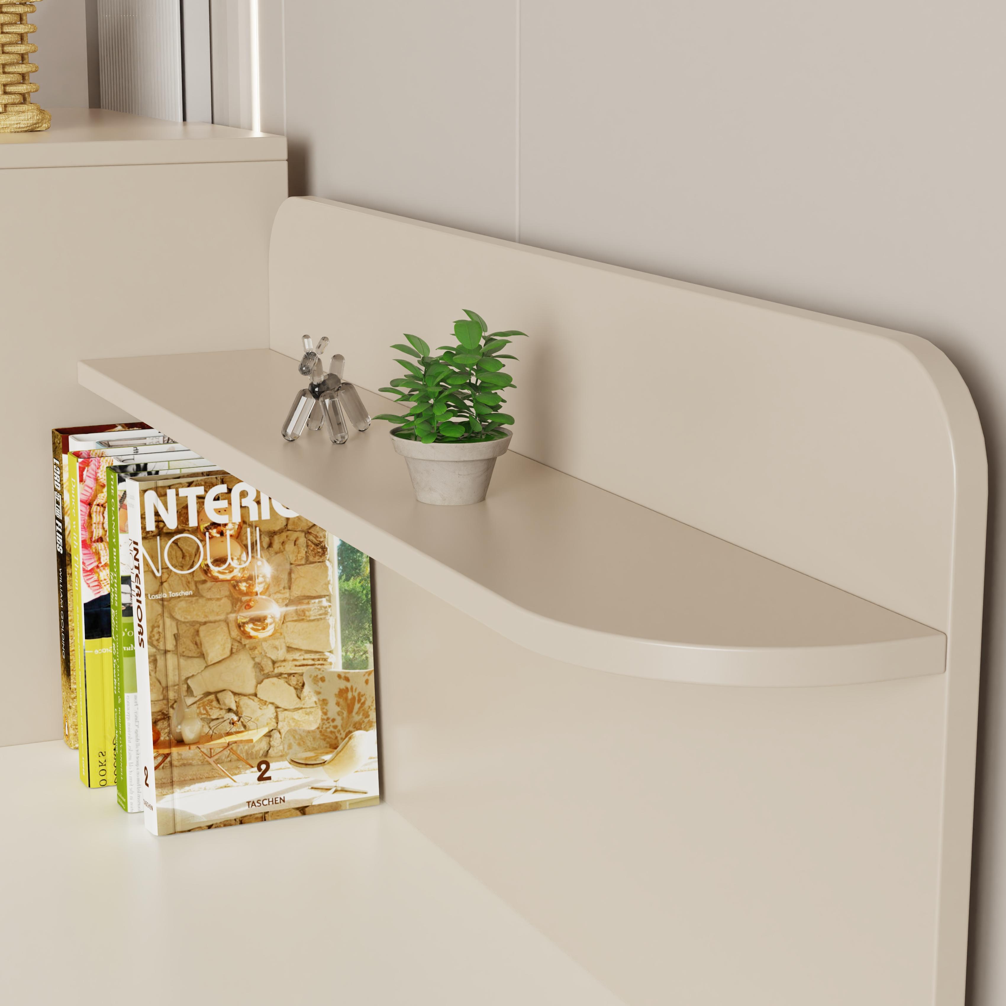 Modern Kids' Study Desk with Open Shelf Storage, Smooth Surface, Space-Saving Children's Furniture