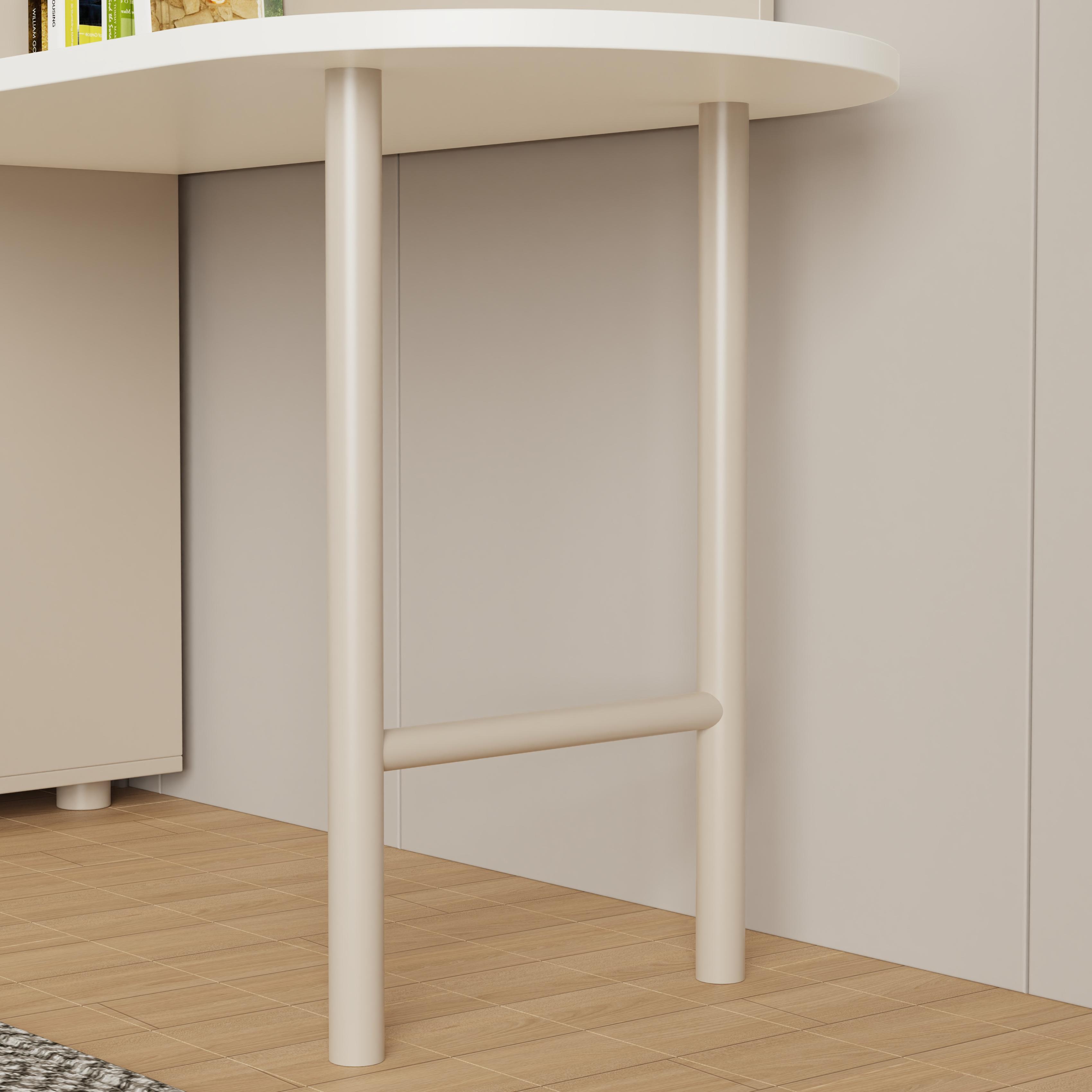 Modern Kids' Study Desk with Open Shelf Storage, Smooth Surface, Space-Saving Children's Furniture