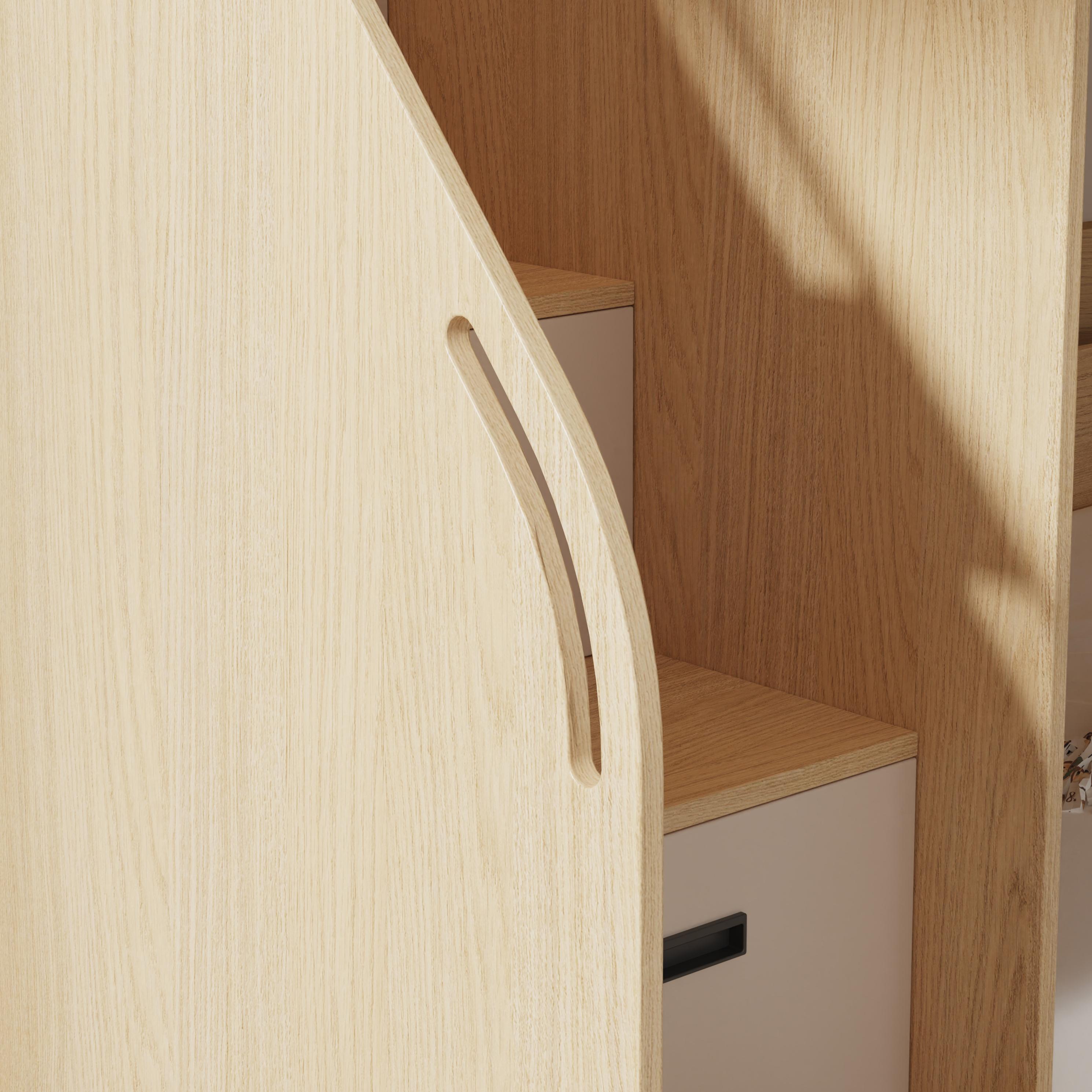 Modern Solid Wood Bunk Bed with Stairs and Drawers, Eco-Friendly Children's Furniture