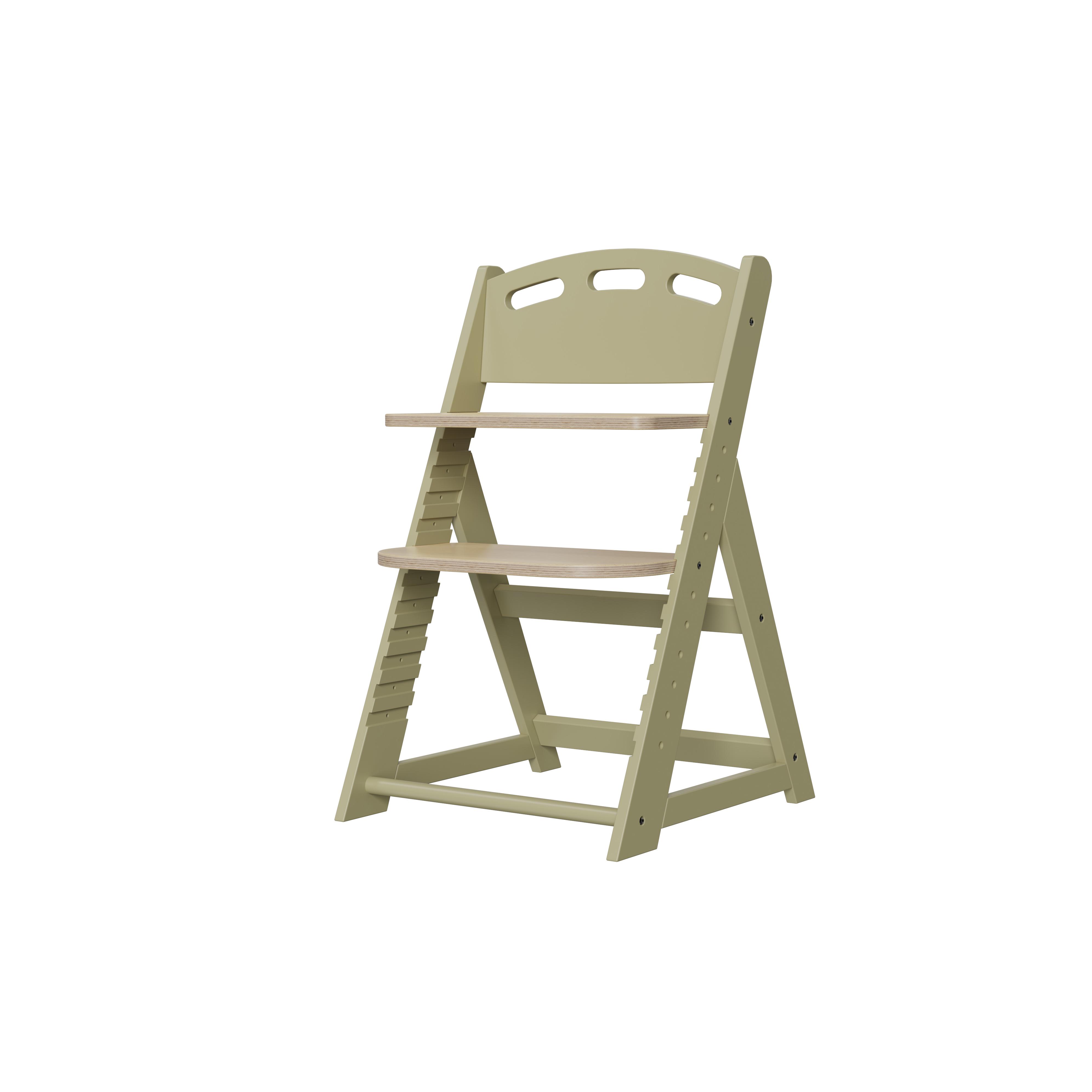 Natural Wood High Chair, Height Adjustable, Safe for Toddlers, Eco-Friendly Solid Wood Furniture
