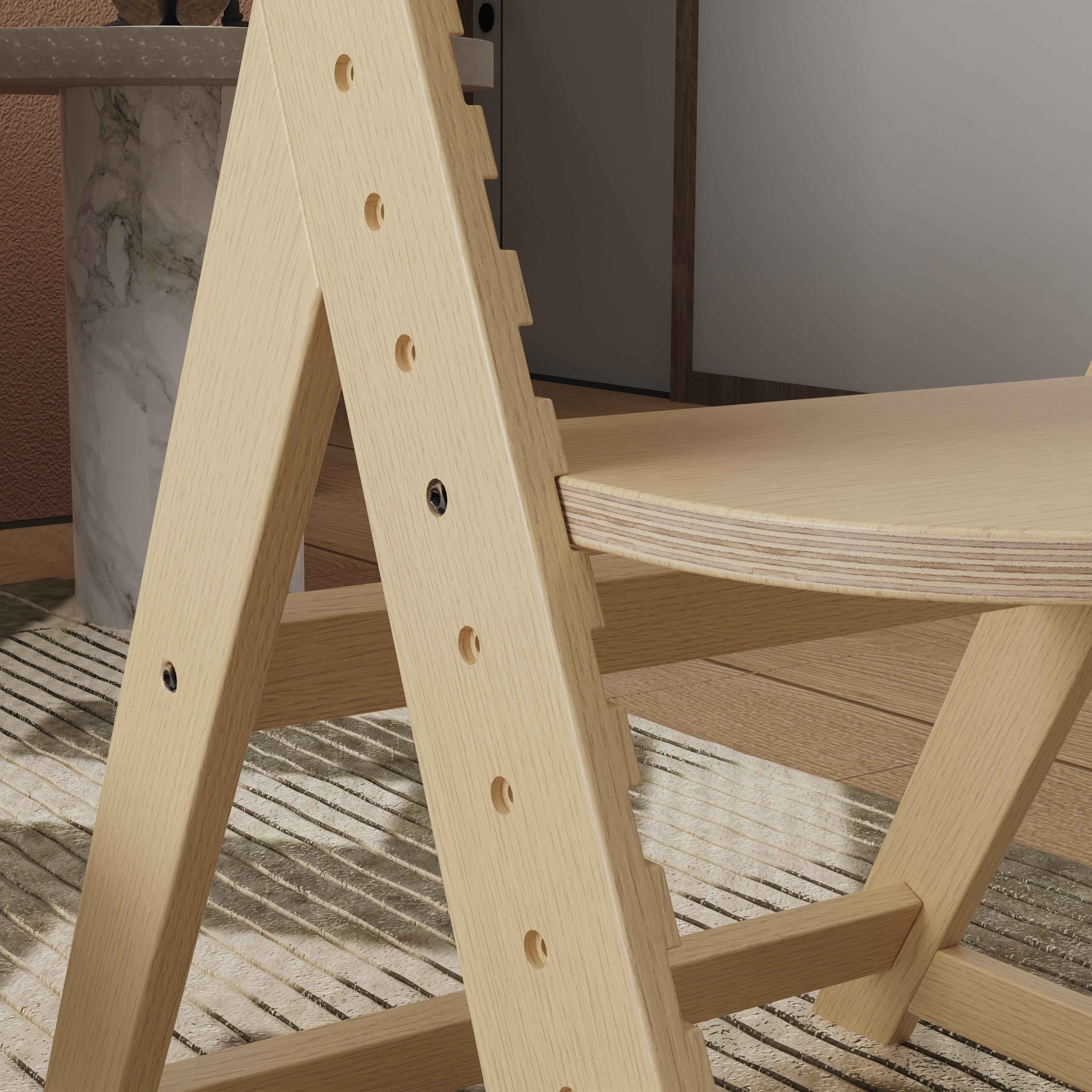 Natural Wood High Chair, Height Adjustable, Safe for Toddlers, Eco-Friendly Solid Wood Furniture