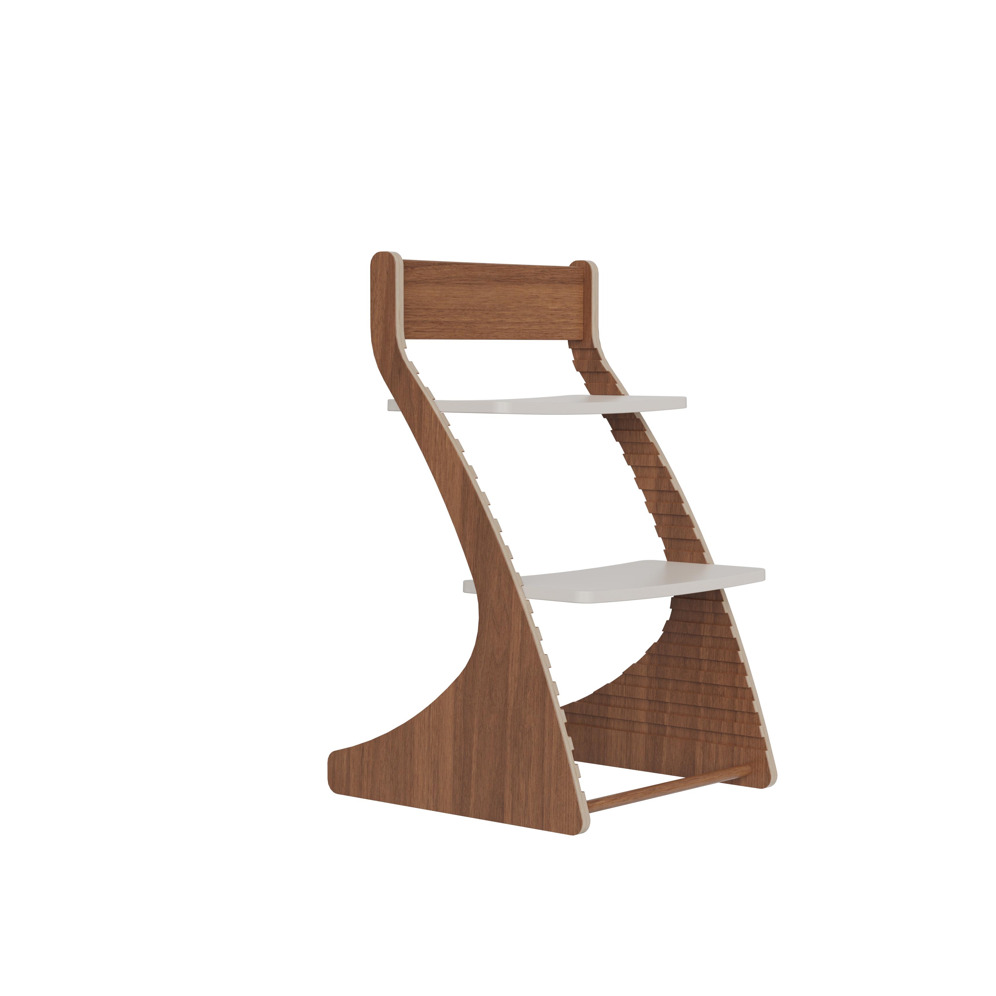 Natural wood high chair, height adjustable, safe for babies to eat, made of eco-friendly solid wood