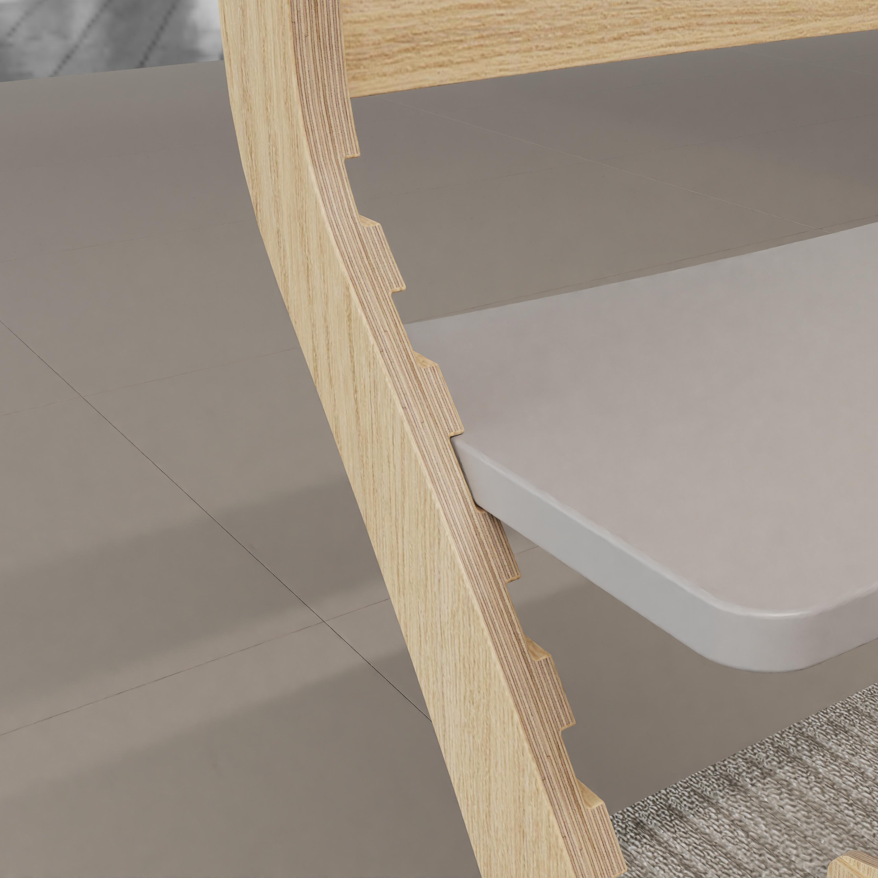 Natural wood high chair, height adjustable, safe for babies to eat, made of eco-friendly solid wood