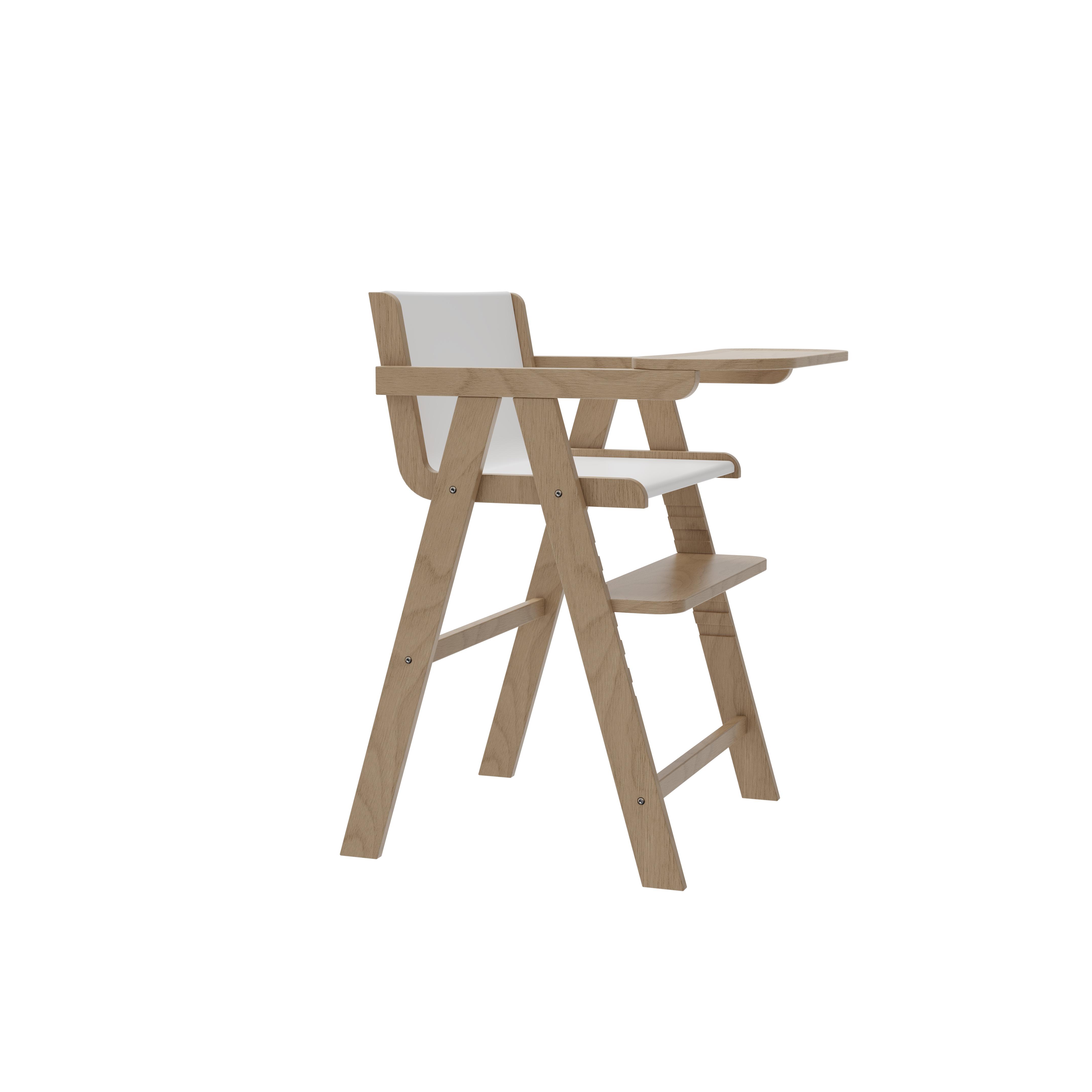 Natural Wood Baby High Chair Adjustable Height And Foldable Design For Infants Dining And Play