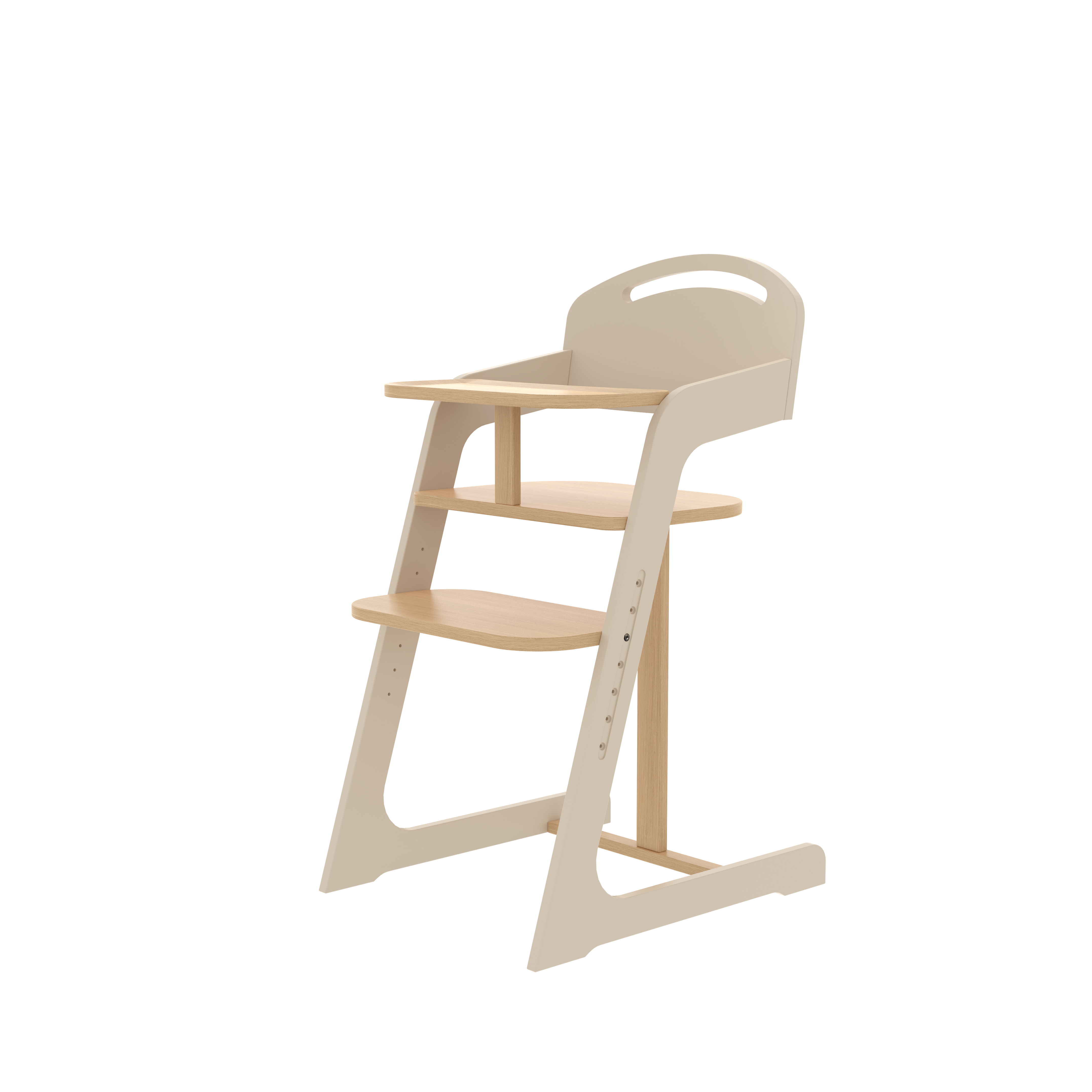 Natural Wood Baby High Chair With Adjustable Height And Foldable Design For Infants Dining And Play