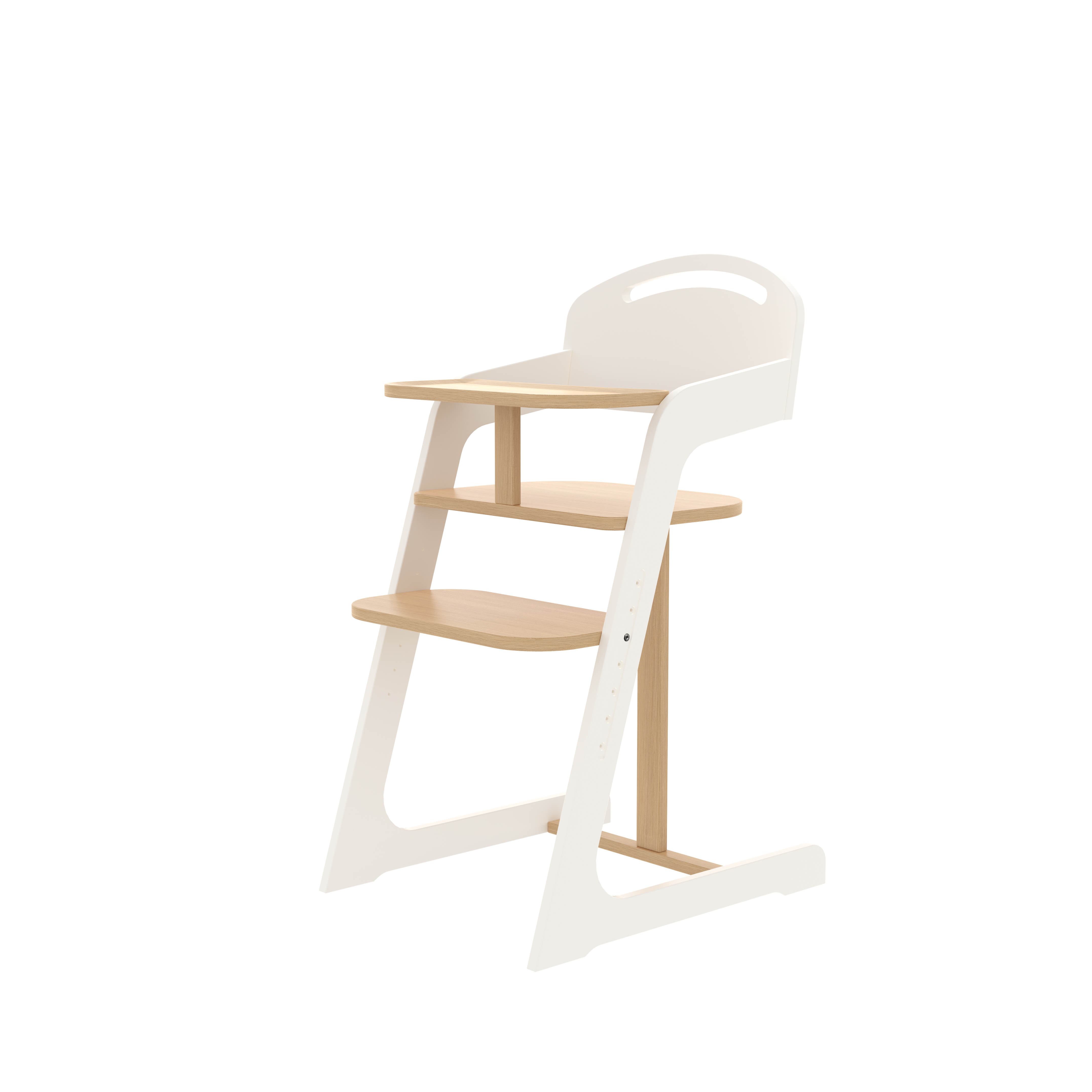 Natural Wood Baby High Chair With Adjustable Height And Foldable Design For Infants Dining And Play
