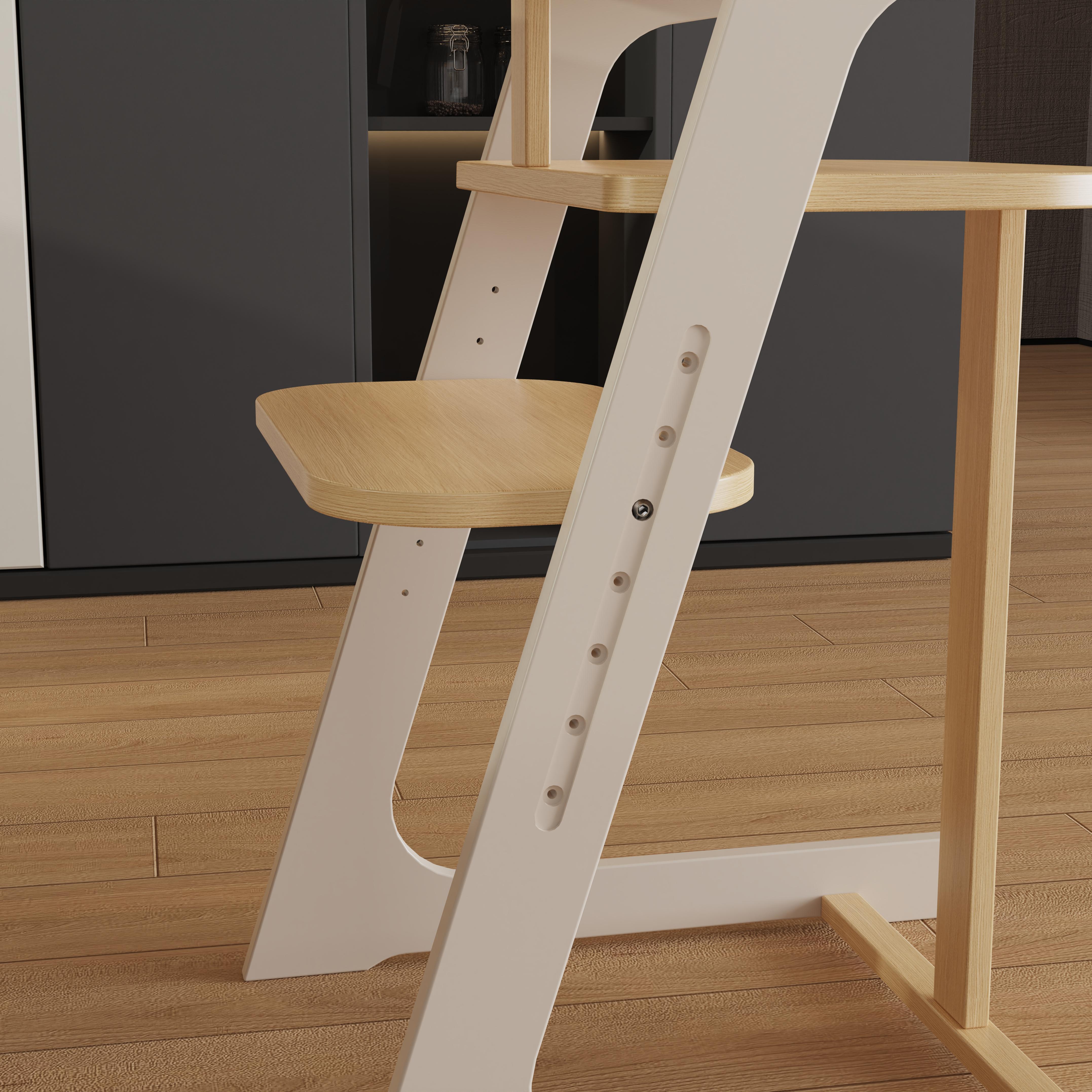 Natural Wood Baby High Chair With Adjustable Height And Foldable Design For Infants Dining And Play