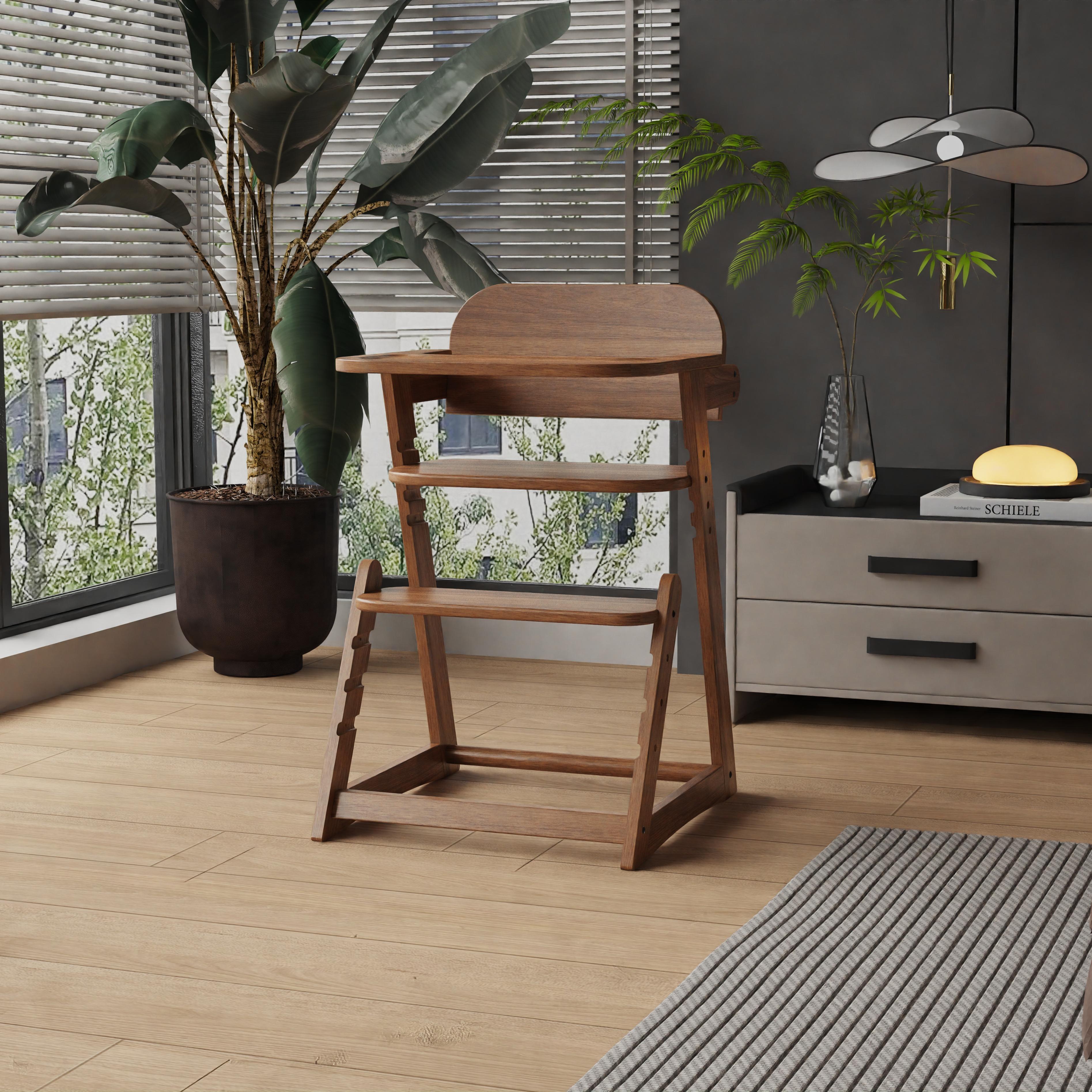 Adjustable Wooden High Chair | Convertible Baby Seat for Dining & Growing Use