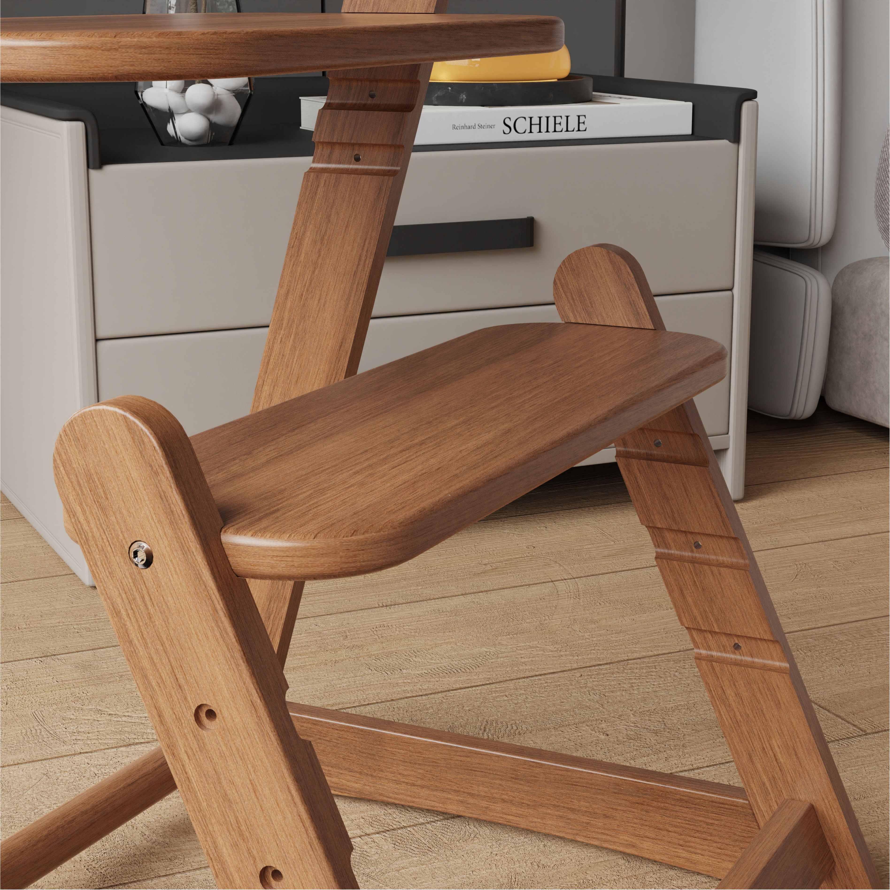 Adjustable Wooden High Chair | Convertible Baby Seat for Dining & Growing Use