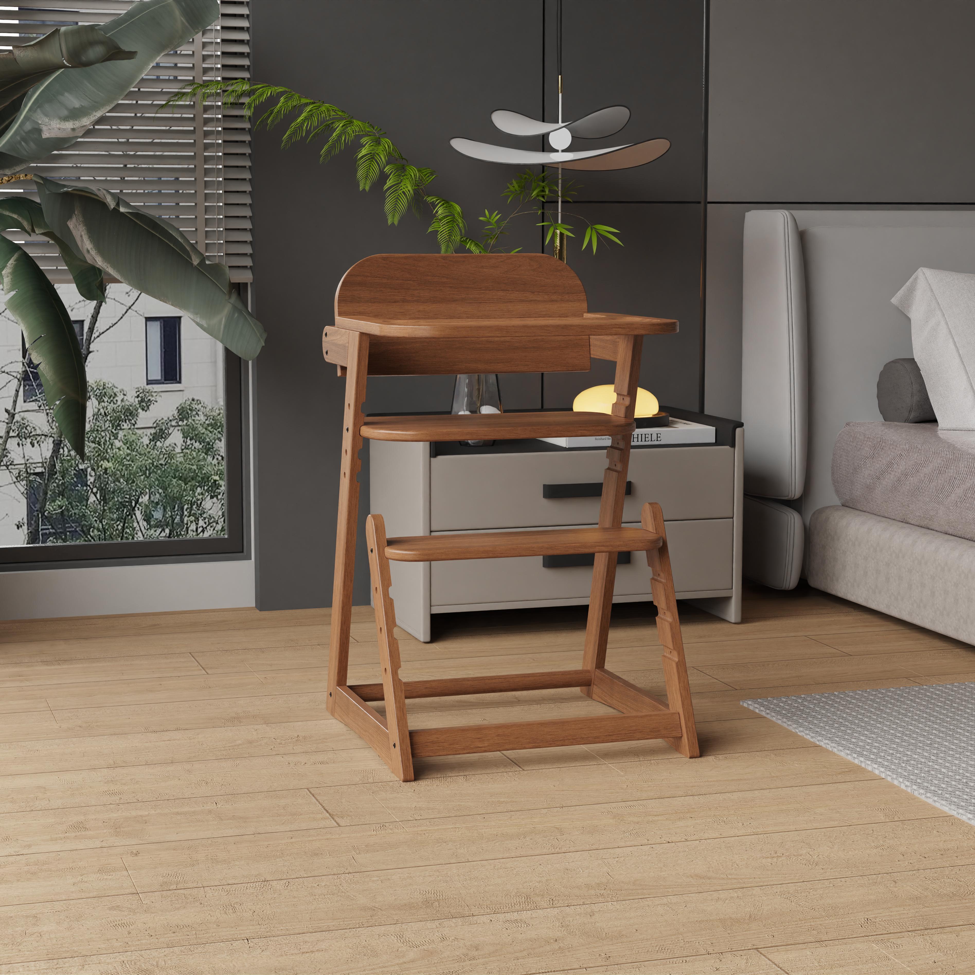 Adjustable Wooden High Chair | Convertible Baby Seat for Dining & Growing Use