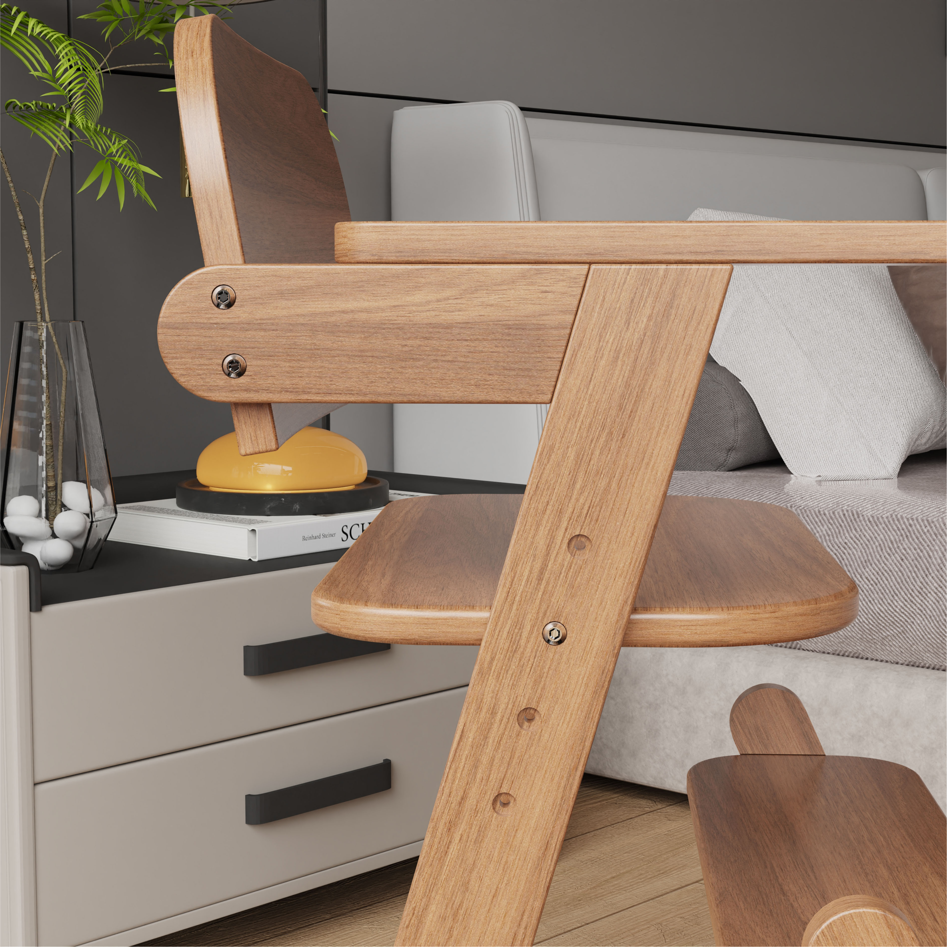 Adjustable Wooden High Chair | Convertible Baby Seat for Dining & Growing Use