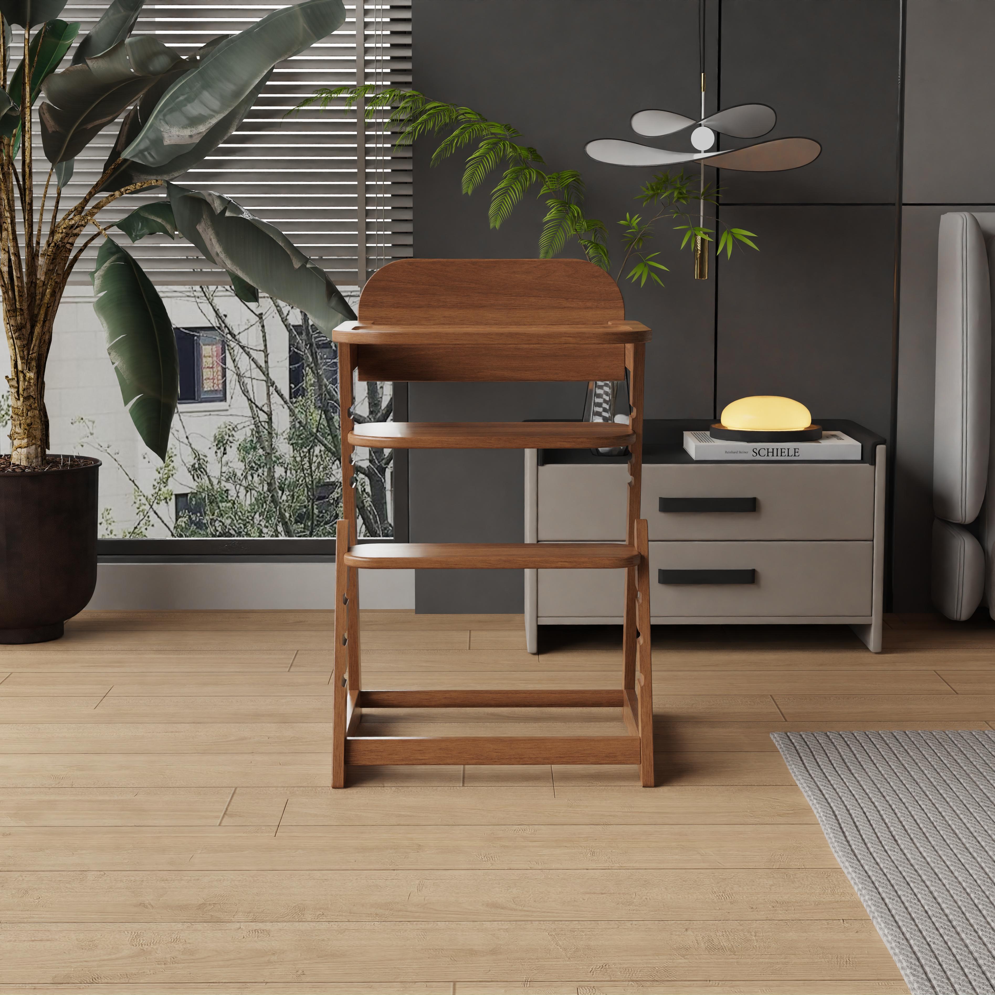 Adjustable Wooden High Chair | Convertible Baby Seat for Dining & Growing Use