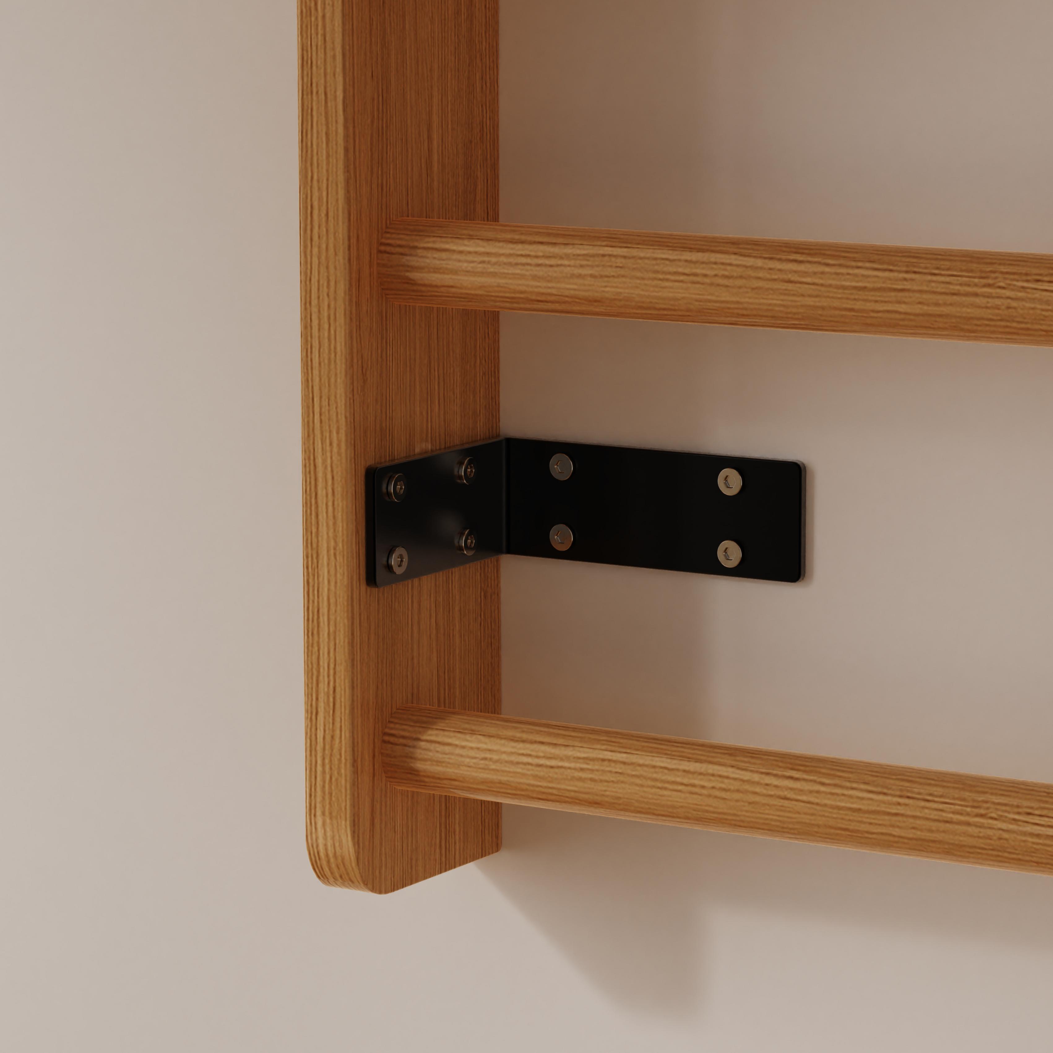 Wall-mounted kids' climbing frame, made of natural solid wood for toddlers and children