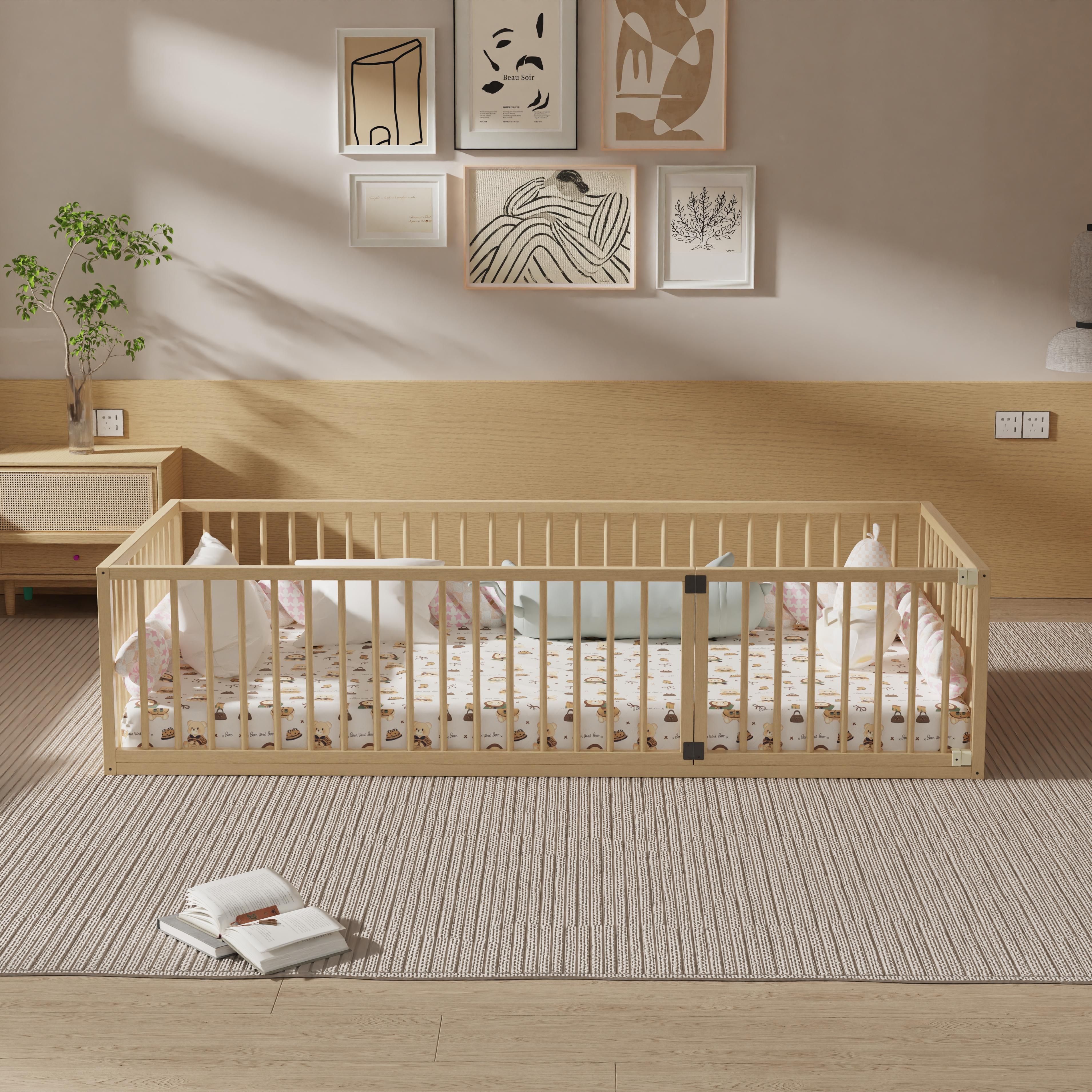 Customizable Solid Wood Baby Playpen - Multifunctional Bed Fence, Play Yard & Room Divider