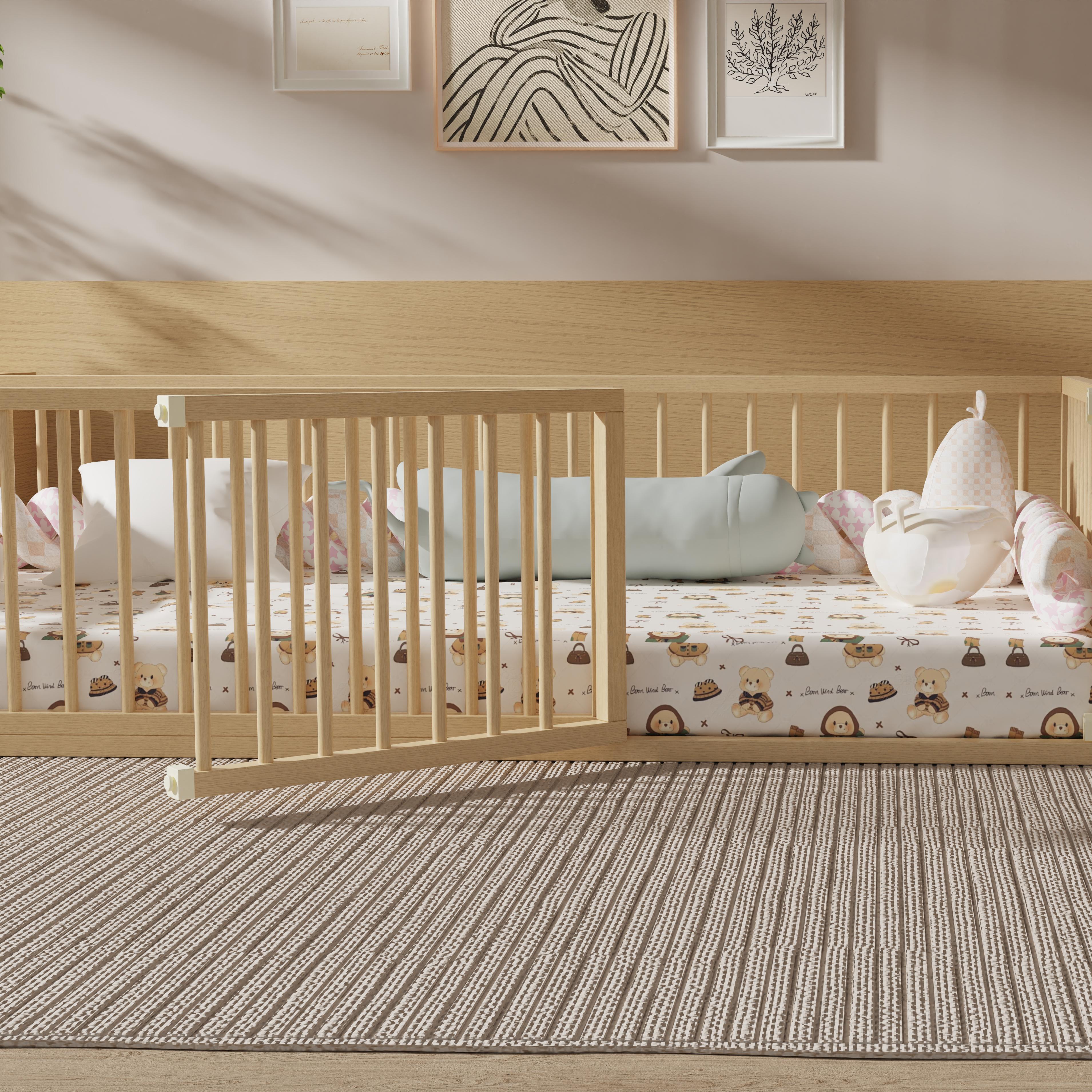 Customizable Solid Wood Baby Playpen - Multifunctional Bed Fence, Play Yard & Room Divider