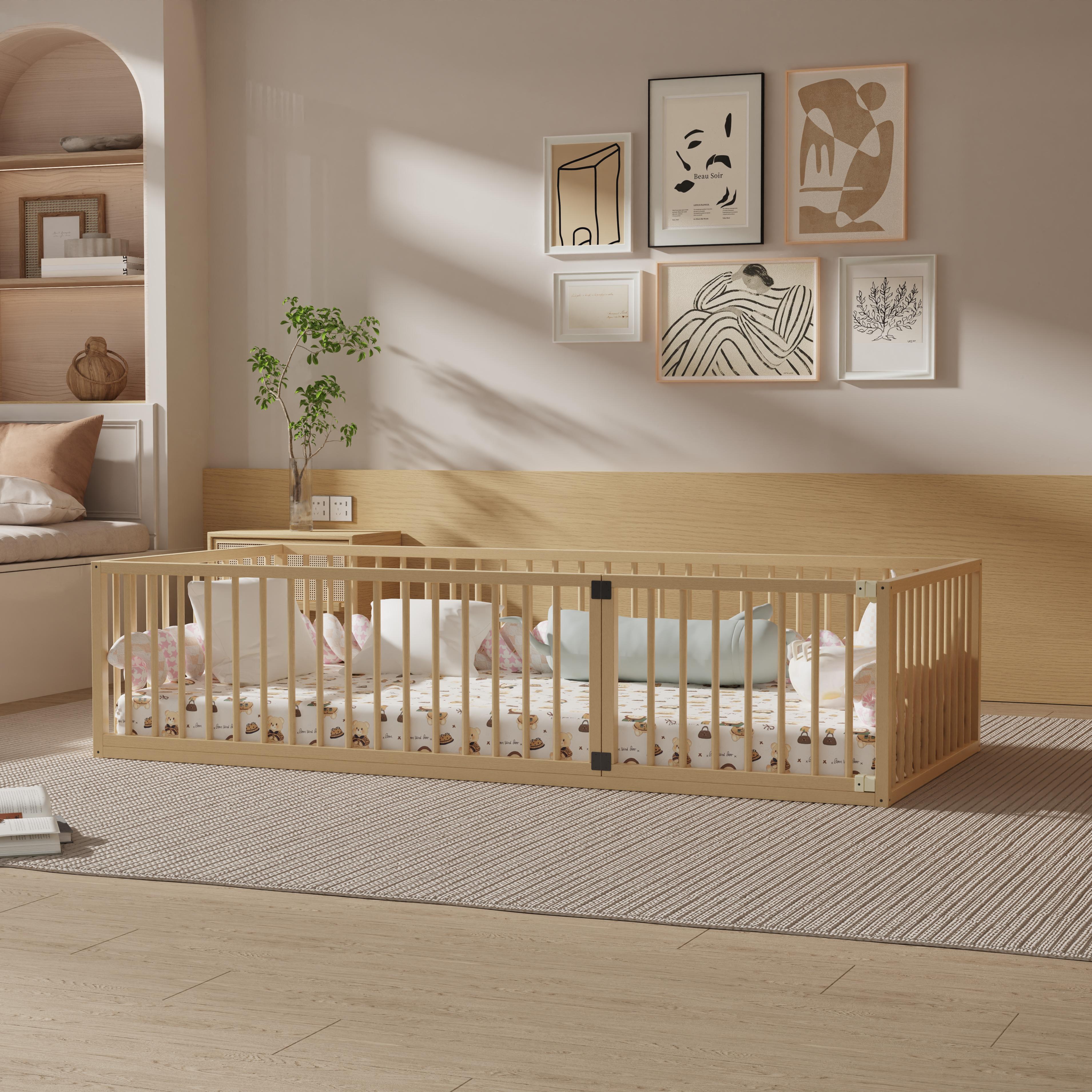 Customizable Solid Wood Baby Playpen - Multifunctional Bed Fence, Play Yard & Room Divider