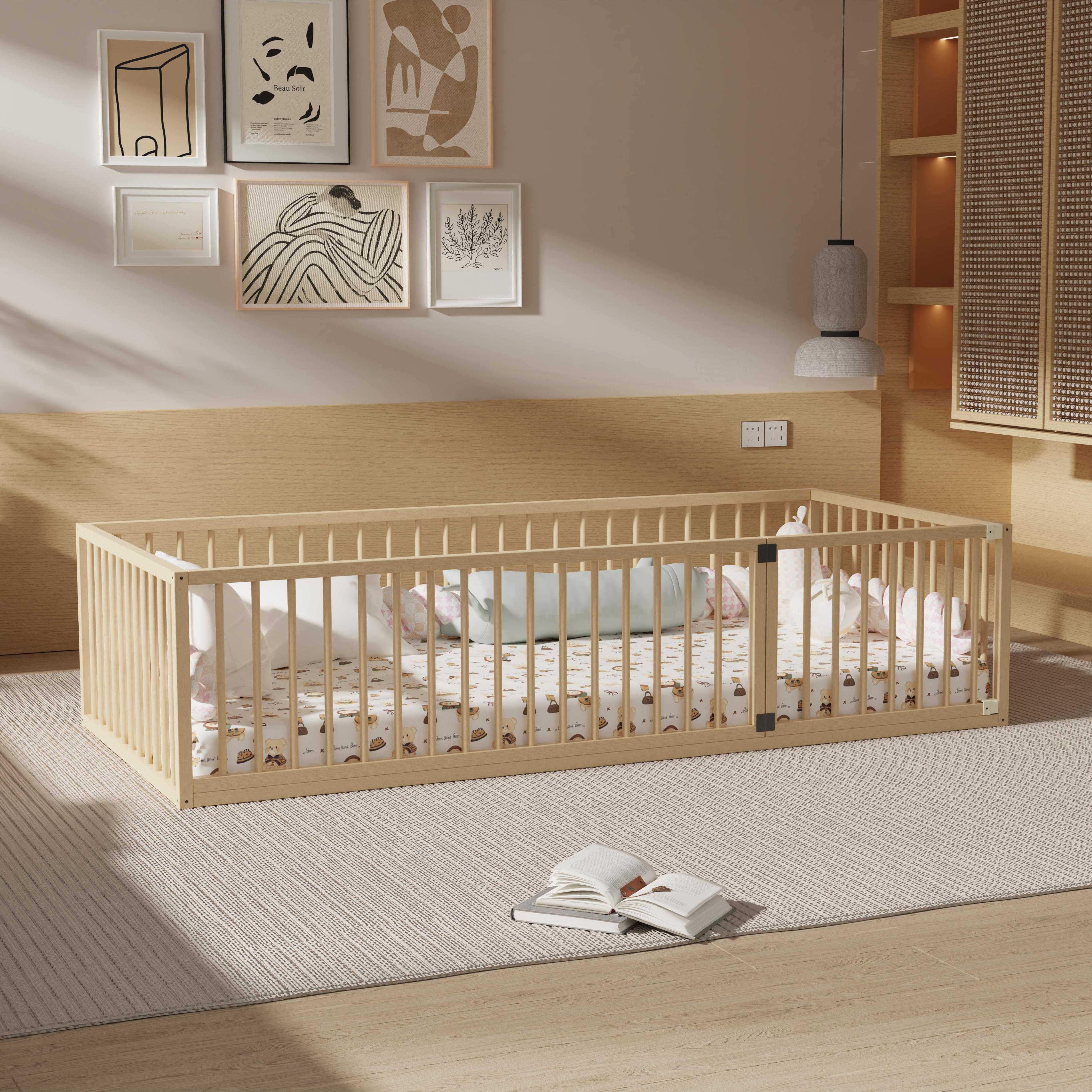 Customizable Solid Wood Baby Playpen - Multifunctional Bed Fence, Play Yard & Room Divider