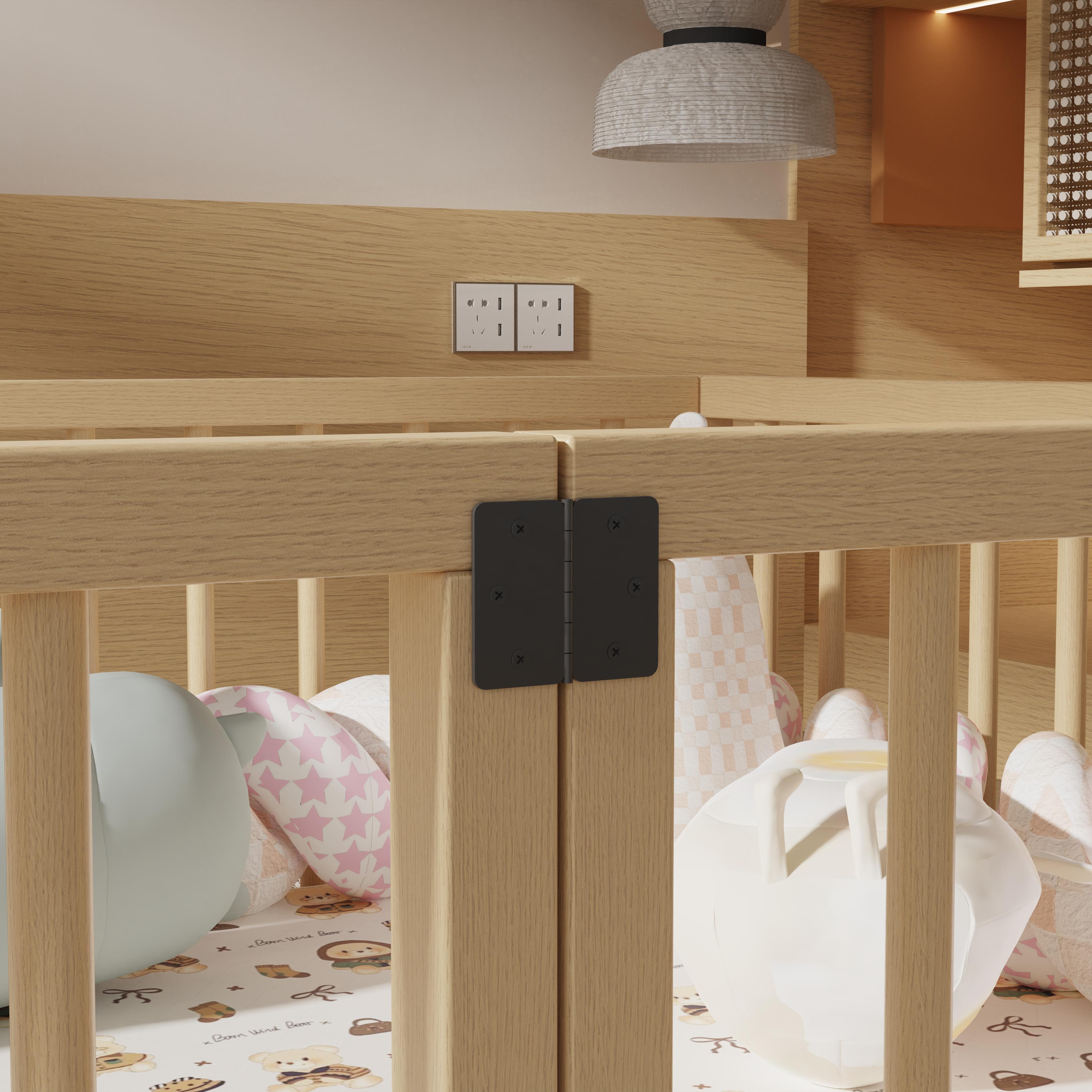 Customizable Solid Wood Baby Playpen - Multifunctional Bed Fence, Play Yard & Room Divider