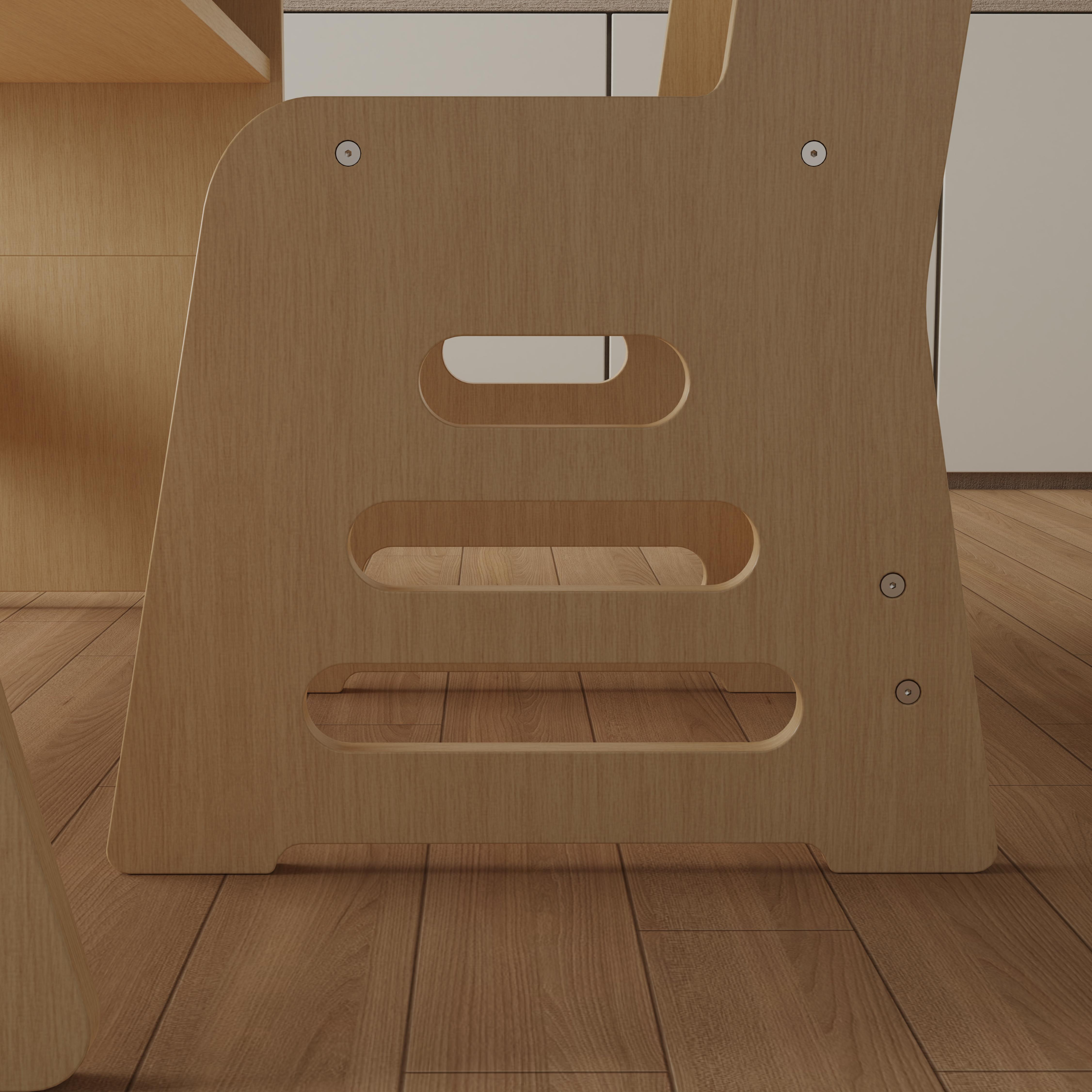 Premium Kids' Study Desk and Chair Set with Storage, Made of Natural Solid Wood