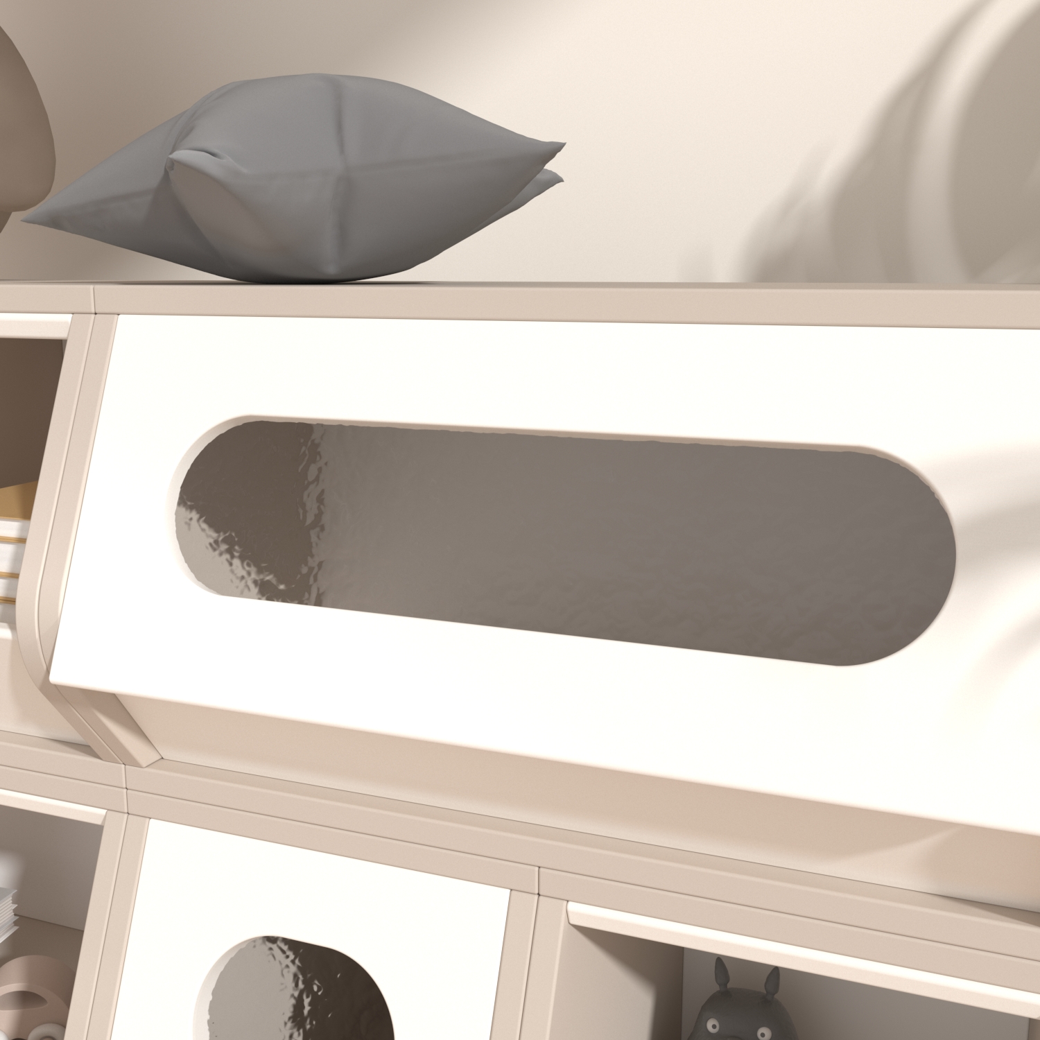 Solid Wood Kids Modular Storage Cabinet Flip Stack Design Toy  And Clothes Classification Organizer