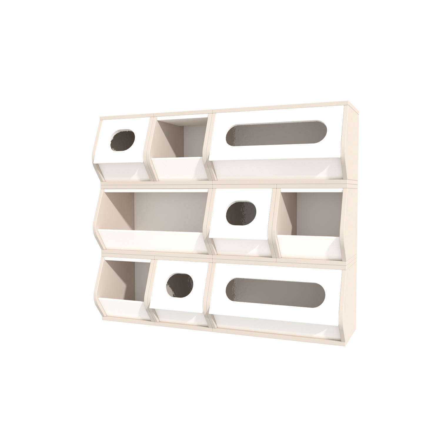 Solid Wood Kids Modular Storage Cabinet Flip Stack Design Toy  And Clothes Classification Organizer