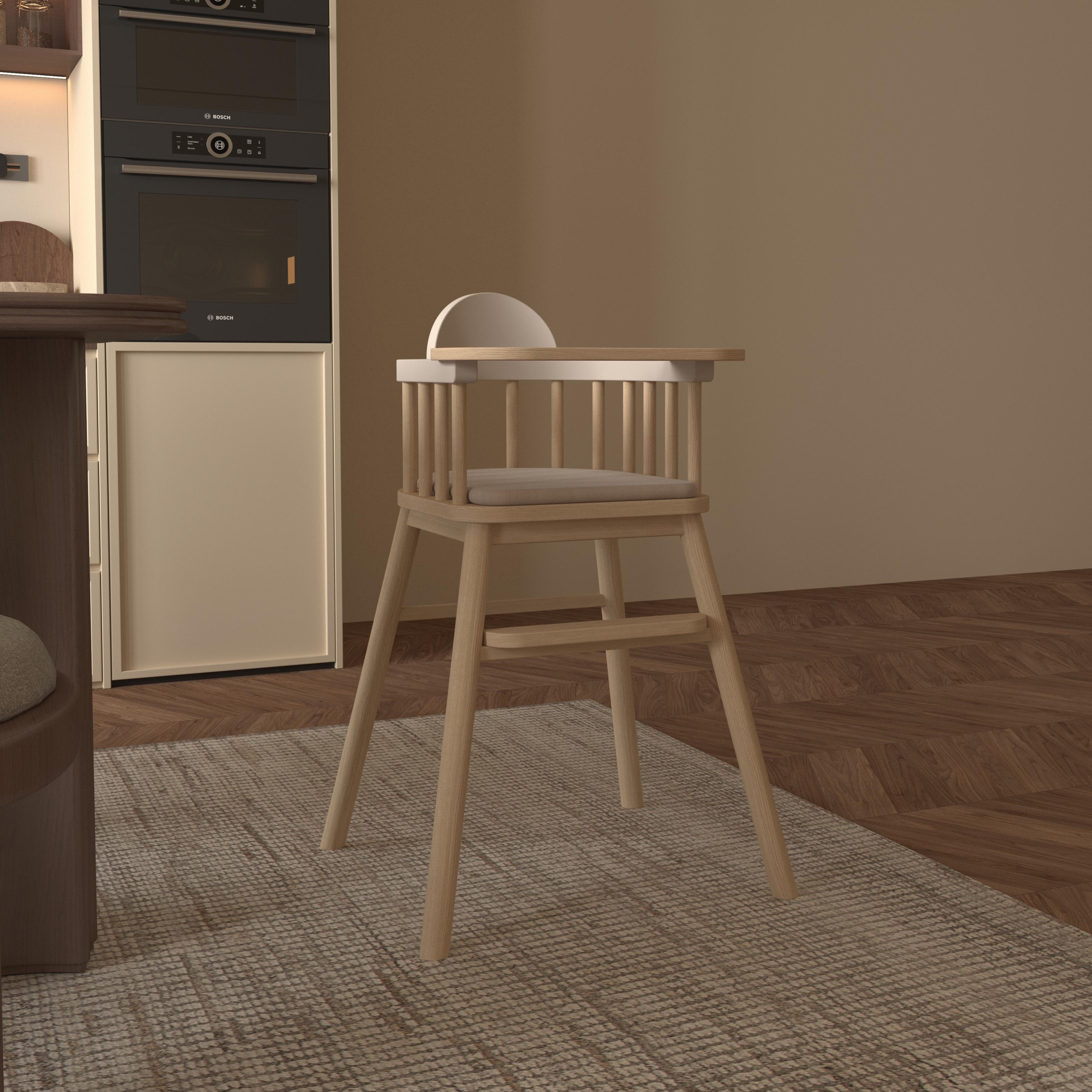 Solid Wood Baby High Chair for Family Meals: Portable Multifunctional Toddler Dining & Bonding Seat