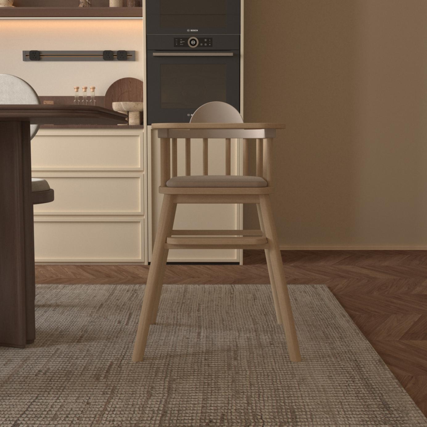 Solid Wood Baby High Chair for Family Meals: Portable Multifunctional Toddler Dining & Bonding Seat