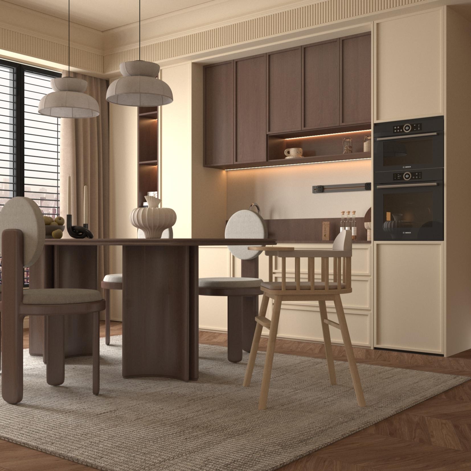 Solid Wood Baby High Chair for Family Meals: Portable Multifunctional Toddler Dining & Bonding Seat