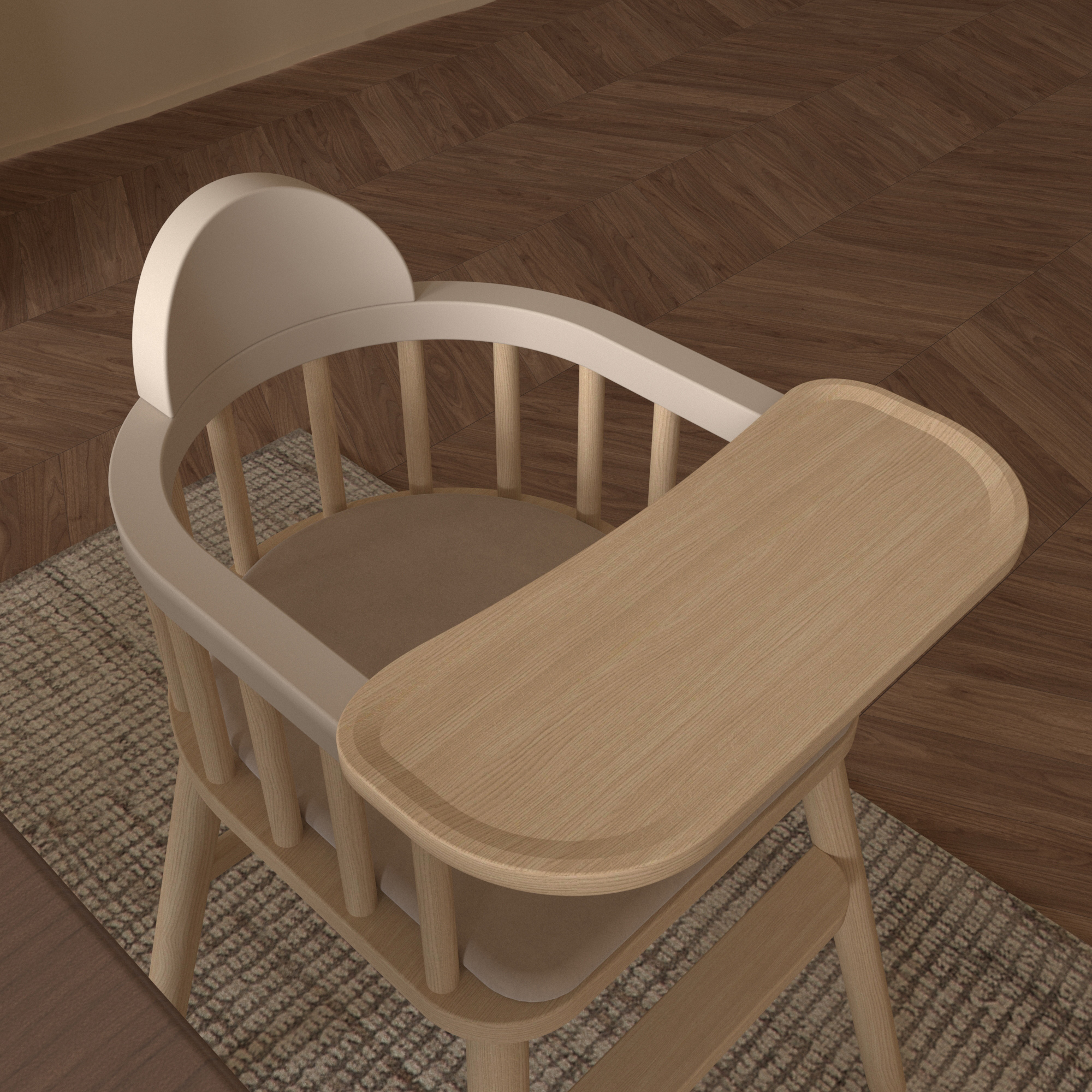 Solid Wood Baby High Chair for Family Meals: Portable Multifunctional Toddler Dining & Bonding Seat