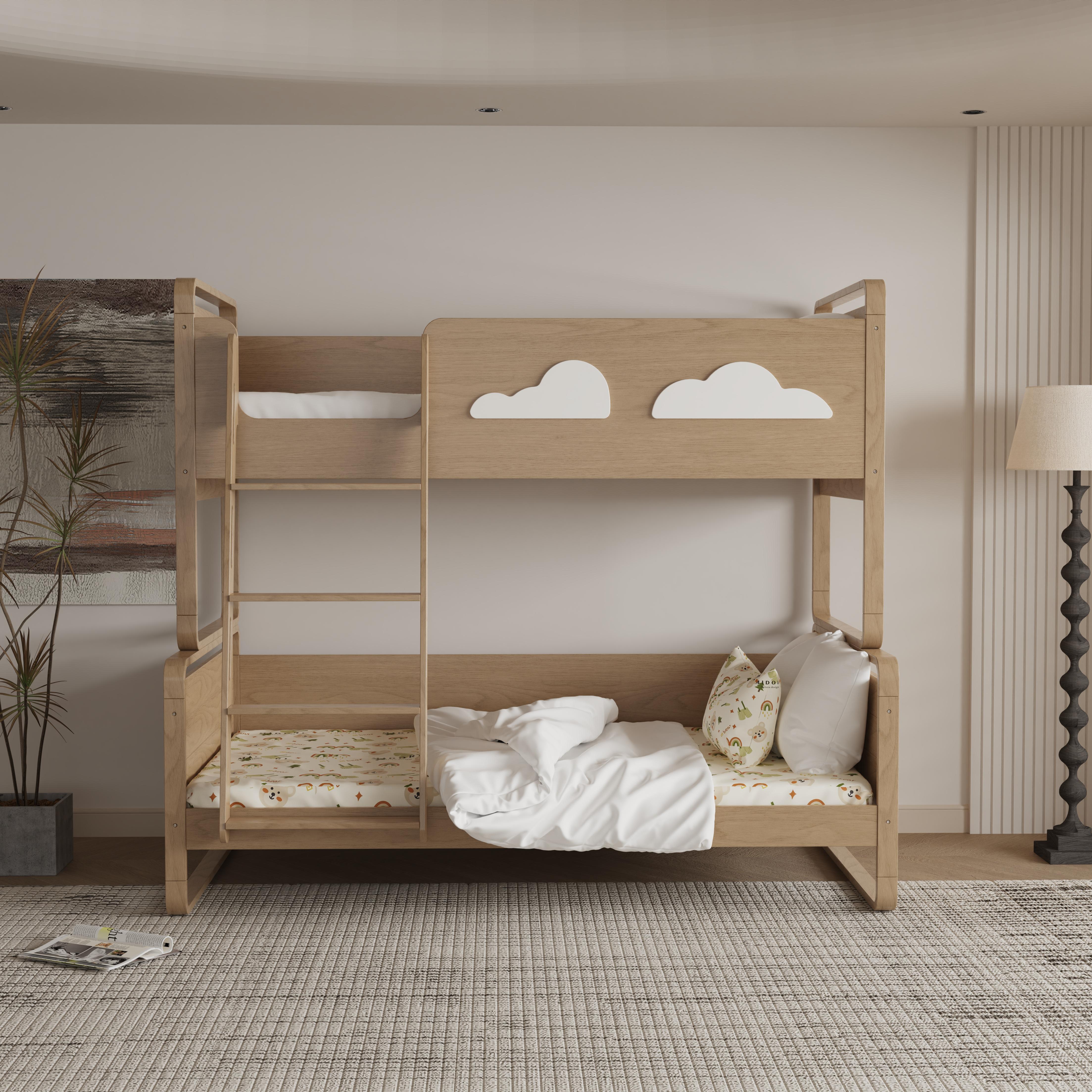 Modern Minimalist Bunk Bed with Adjustable Height: a Stylish, Space-Saving Solution for Growing Kids
