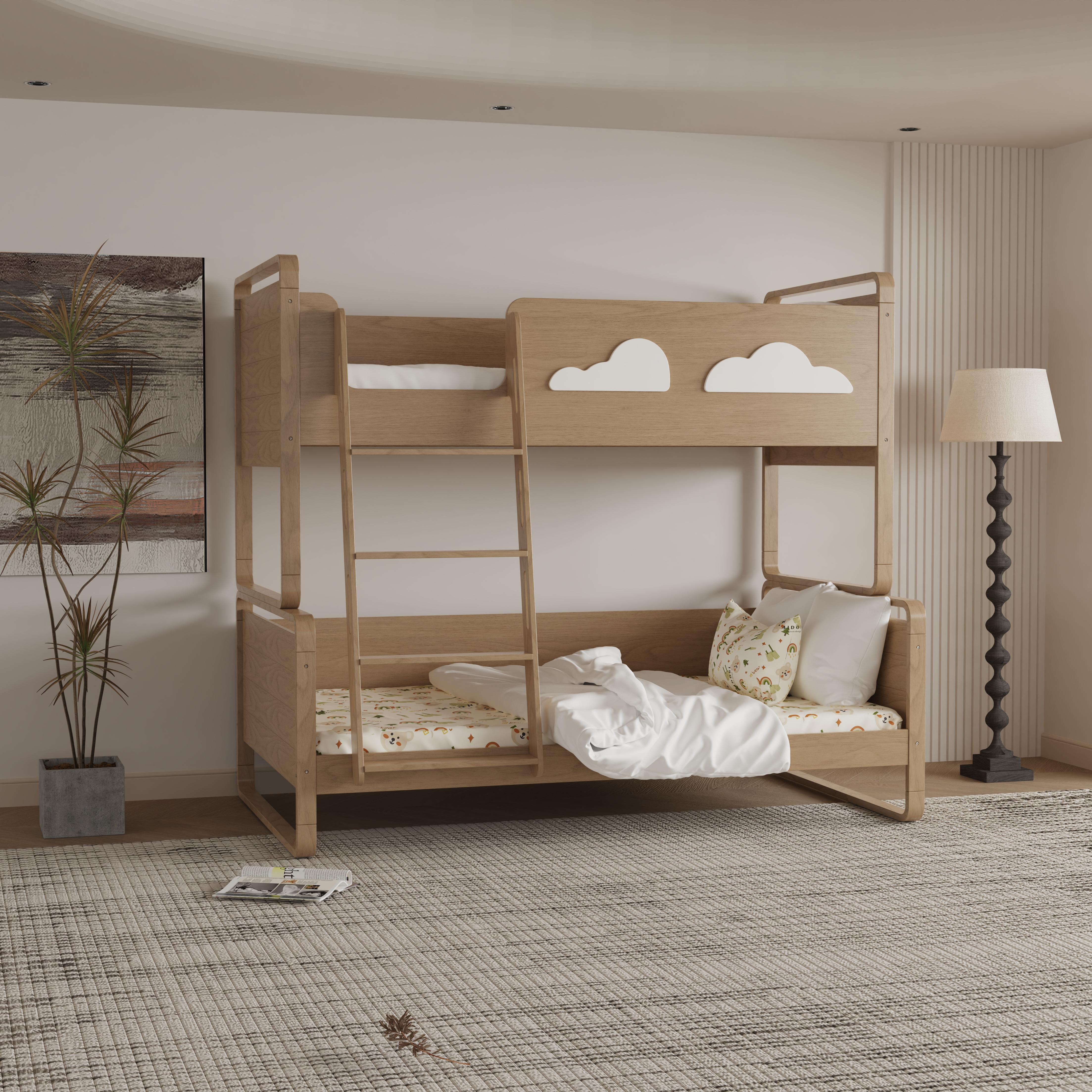 Modern Minimalist Bunk Bed with Adjustable Height: a Stylish, Space-Saving Solution for Growing Kids