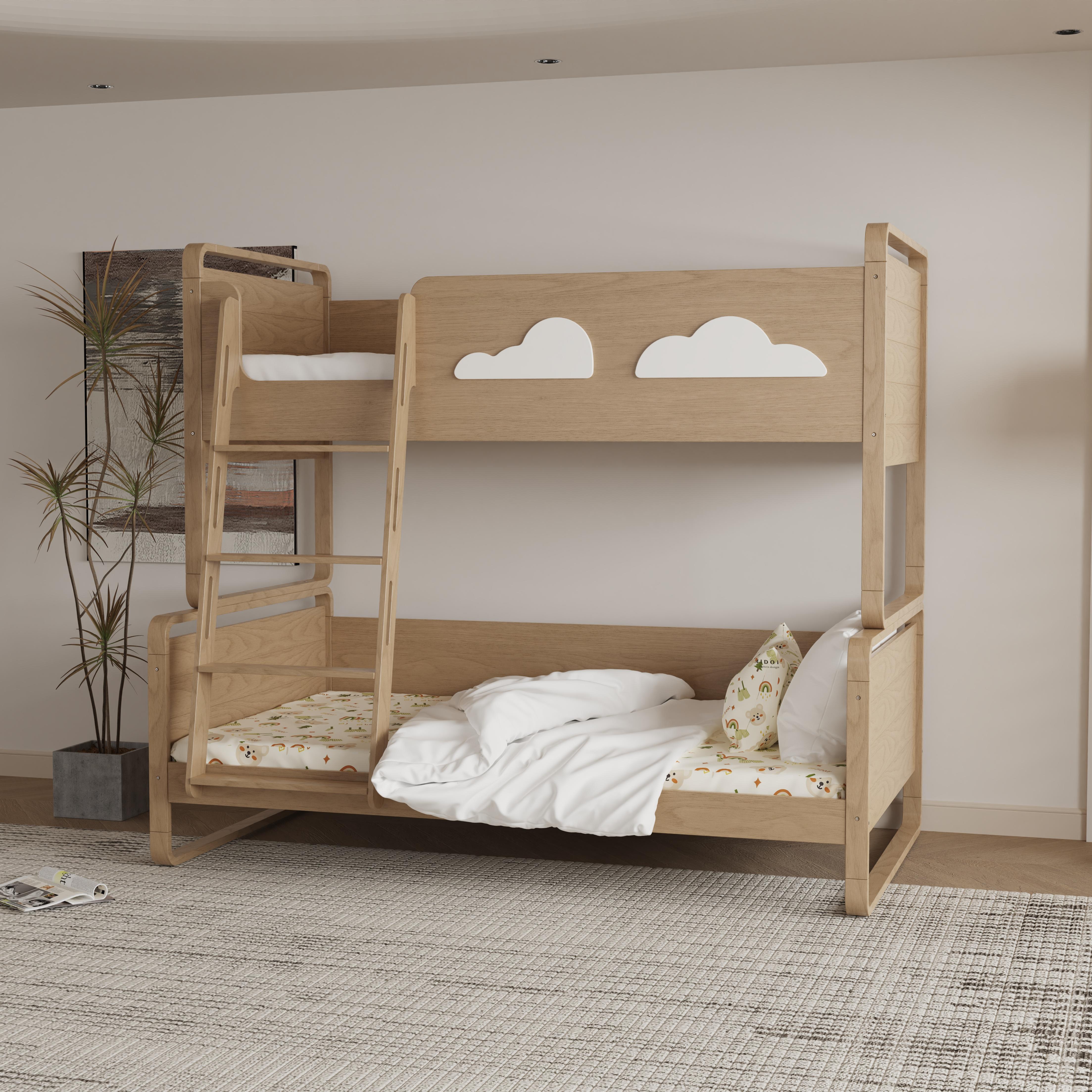Modern Minimalist Bunk Bed with Adjustable Height: a Stylish, Space-Saving Solution for Growing Kids